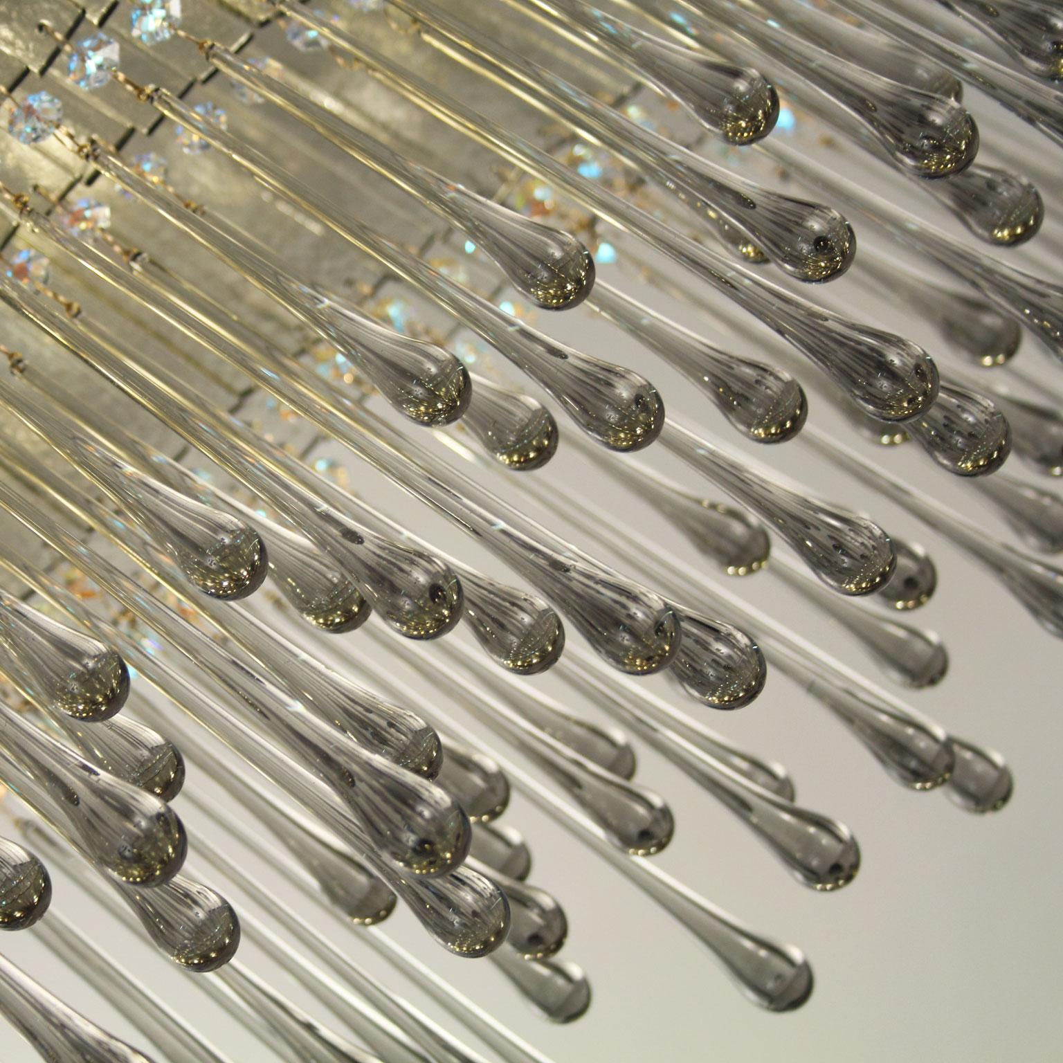Other Dancer Suspension Lamp in Grey Murano Glass and Swarovski Elements by Multiforme