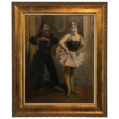 Antique "Dancers" 20th Century Latin American School Oil on Board