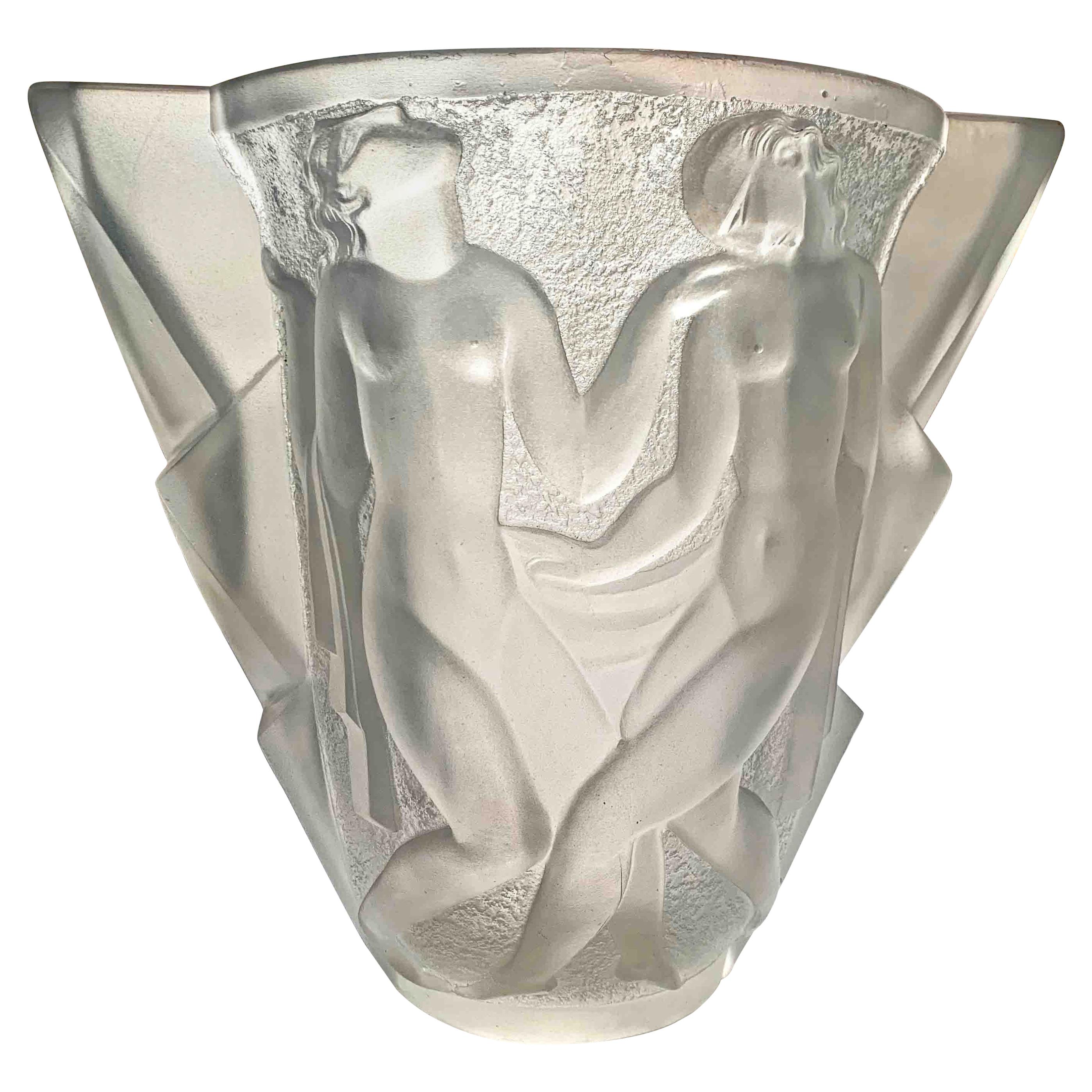 Art Deco Glass Vase For Sale at 1stDibs