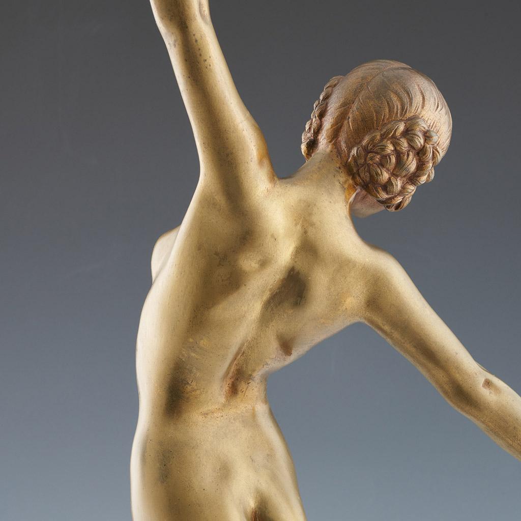 'Danceuse aux Lances' Art Deco Bronze Sculpture by F Ouillon Carrere 1919 For Sale 6