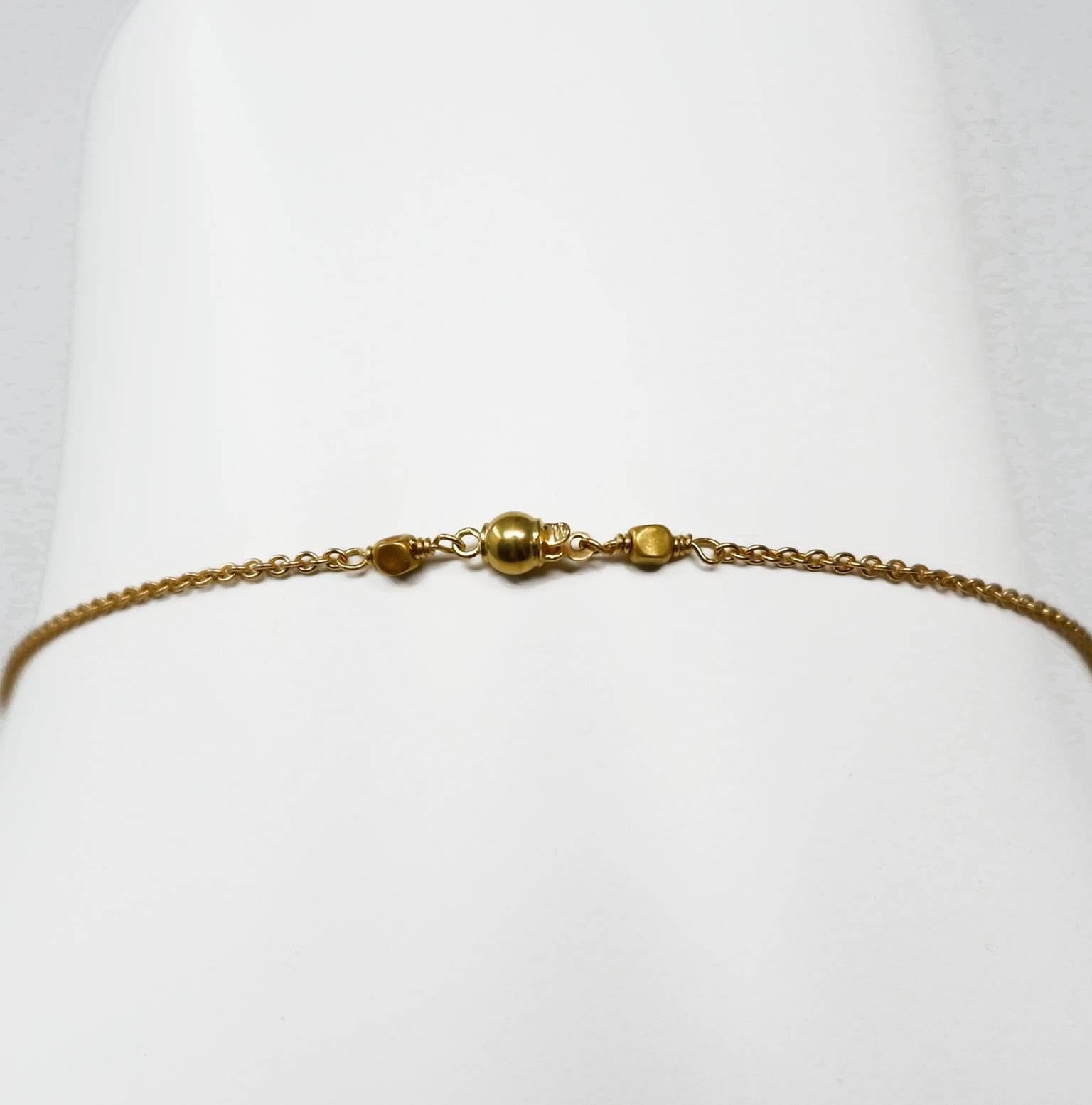 Women's Beryl Aquamarine Gold and Precious Stone Sautoir Bead Necklace For Sale