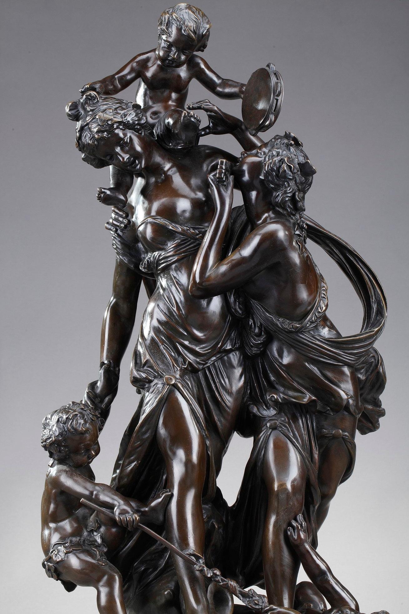 Bronze Dancing Bacchantes and Putti after Clodion For Sale