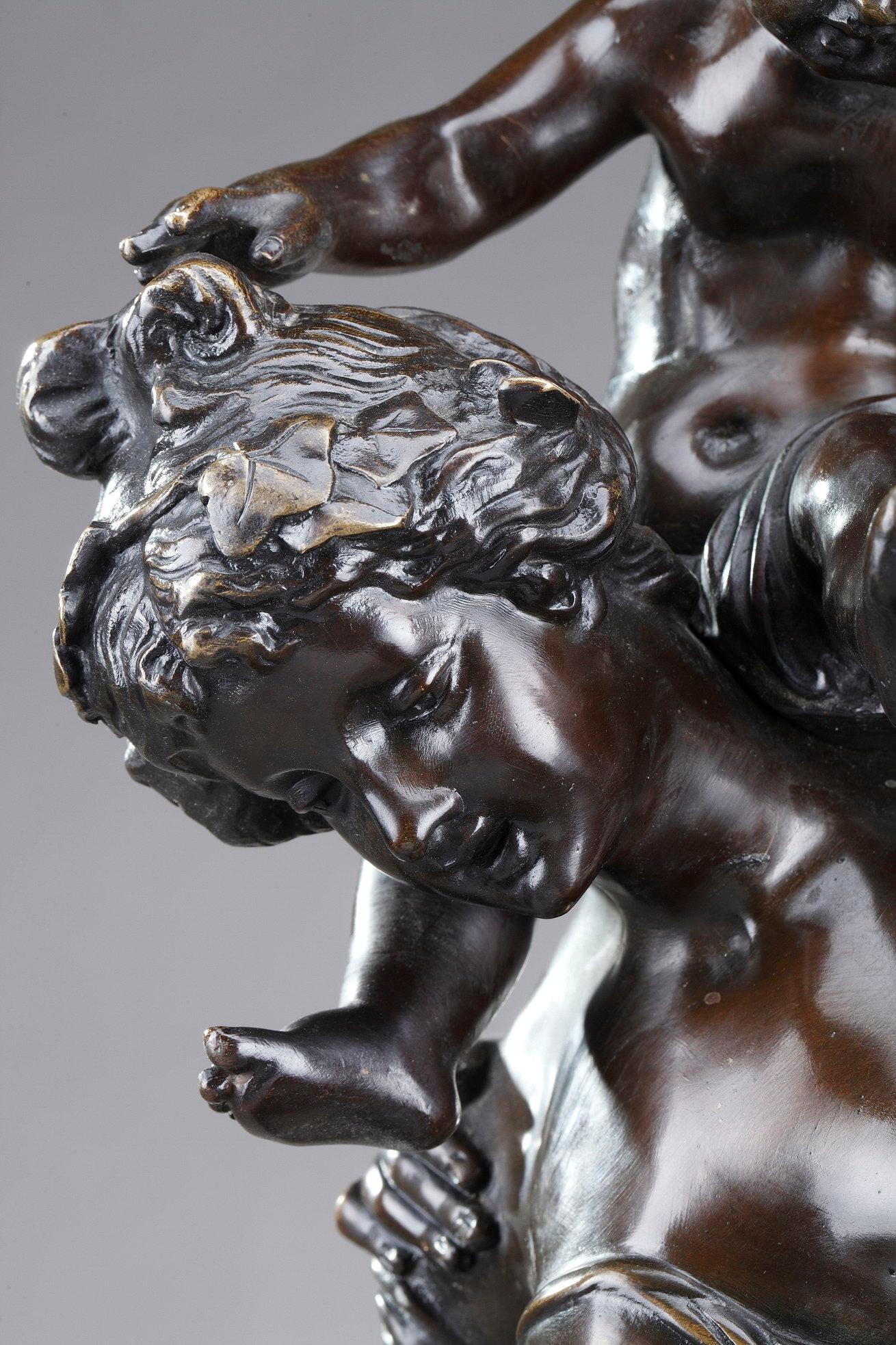 Dancing Bacchantes and Putti Bronze Sculpture after Clodion For Sale 5