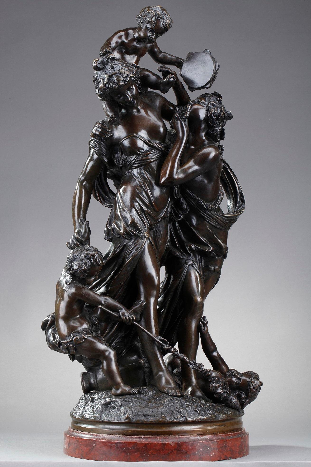 Dancing Bacchantes and Putti Bronze Sculpture after Clodion For Sale 6