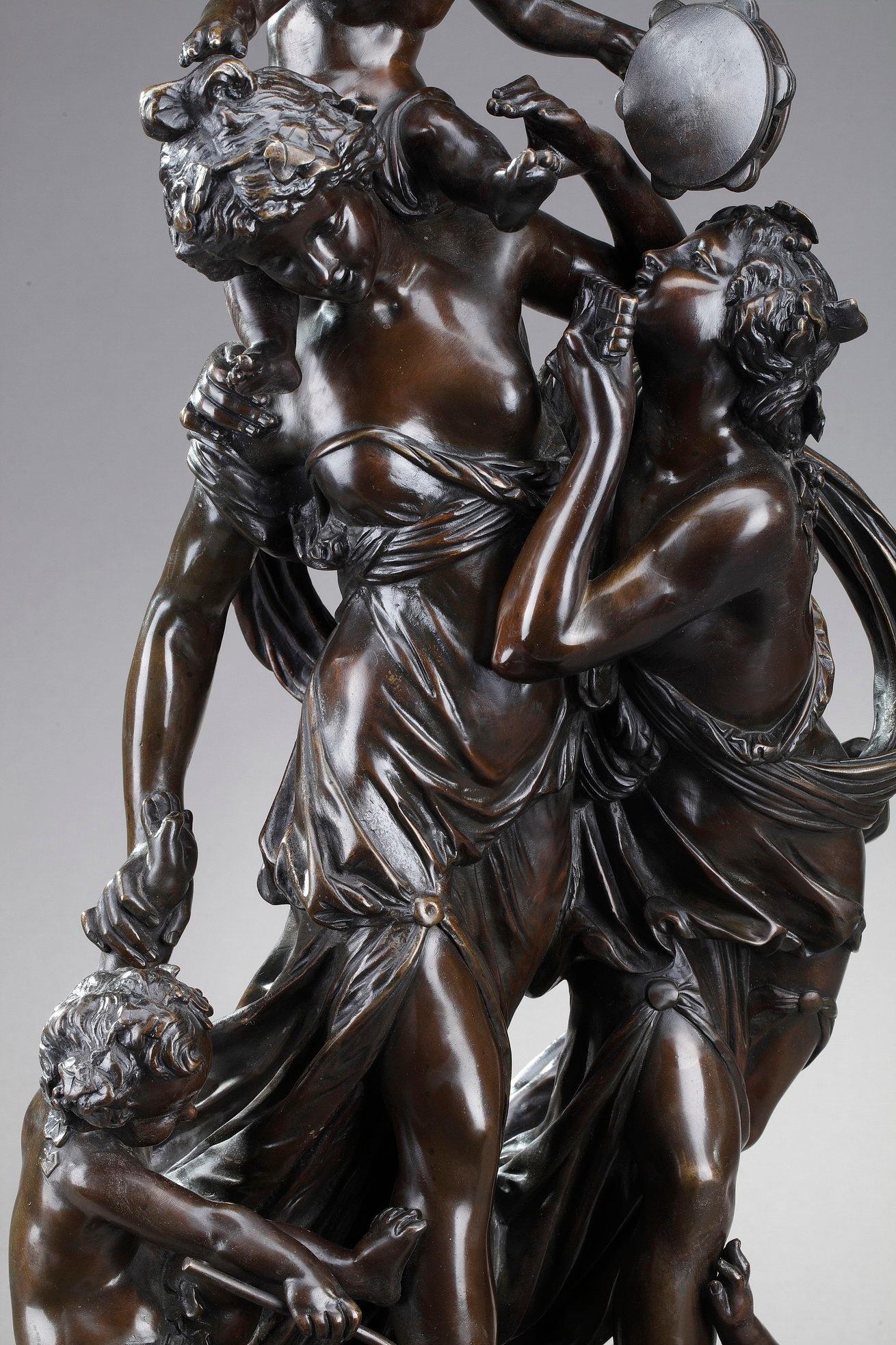Dancing Bacchantes and Putti Bronze Sculpture after Clodion For Sale 9
