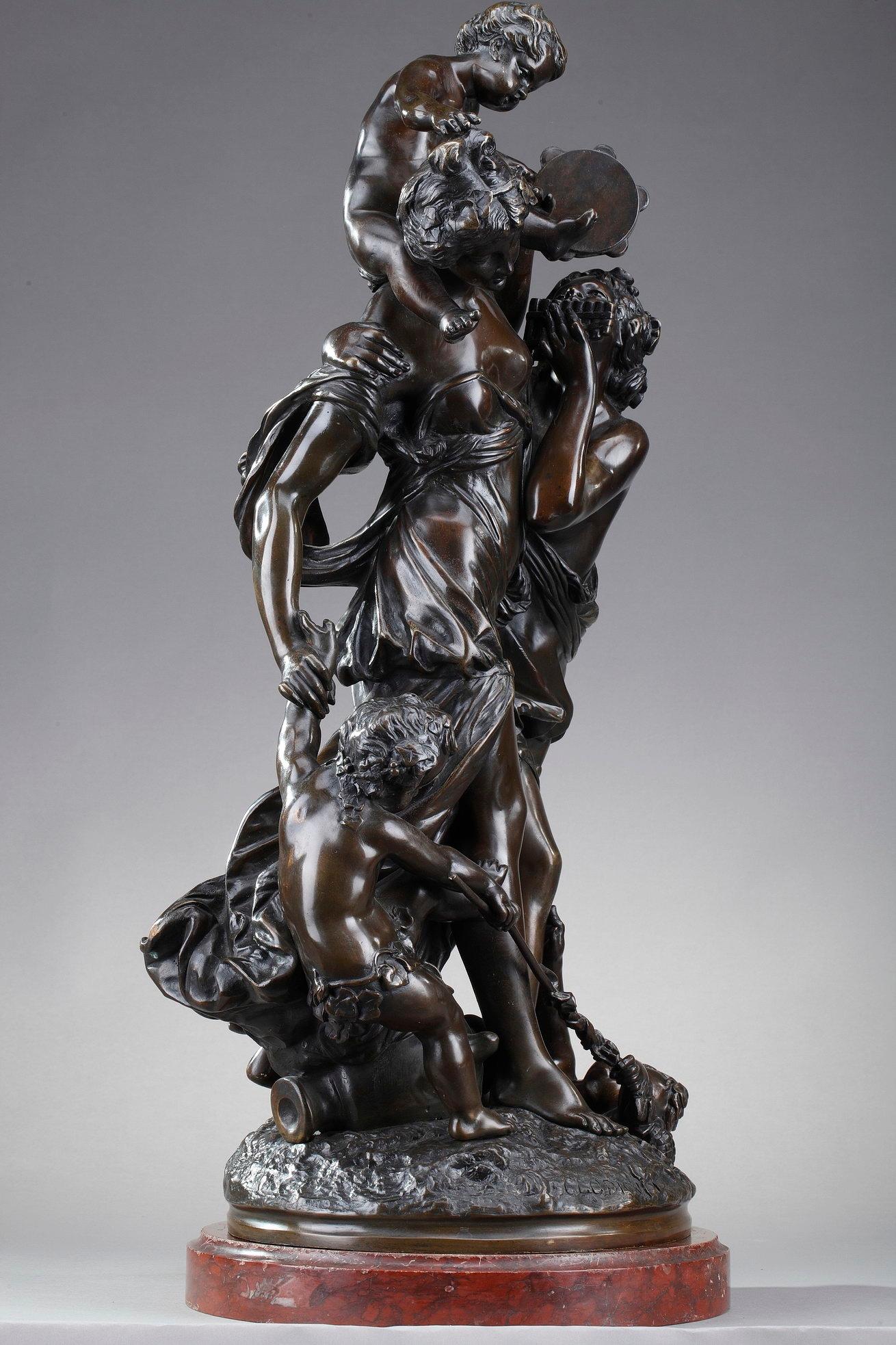 Dancing Bacchantes and Putti Bronze Sculpture after Clodion For Sale 11