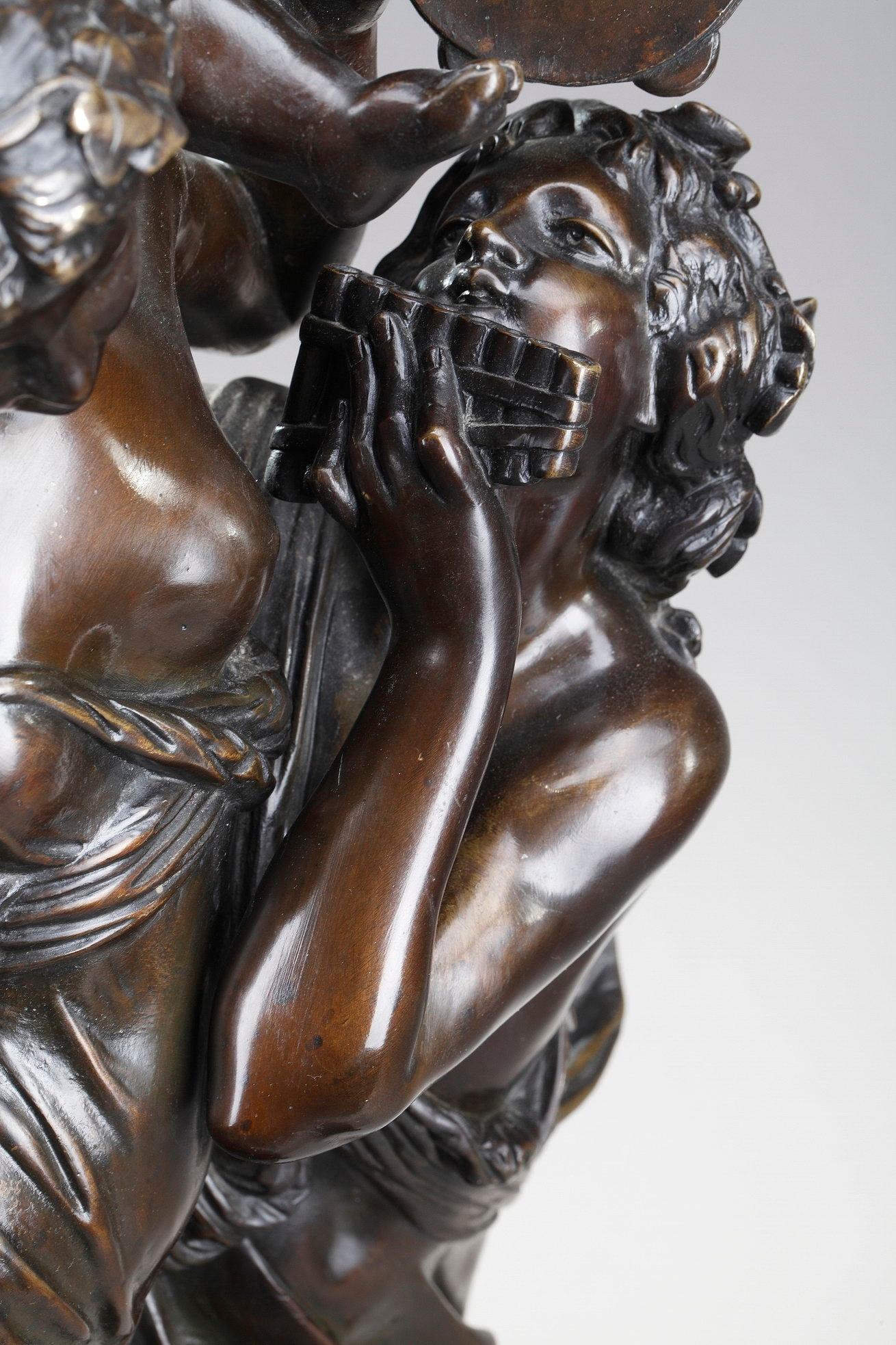 Dancing Bacchantes and Putti Bronze Sculpture after Clodion For Sale 12