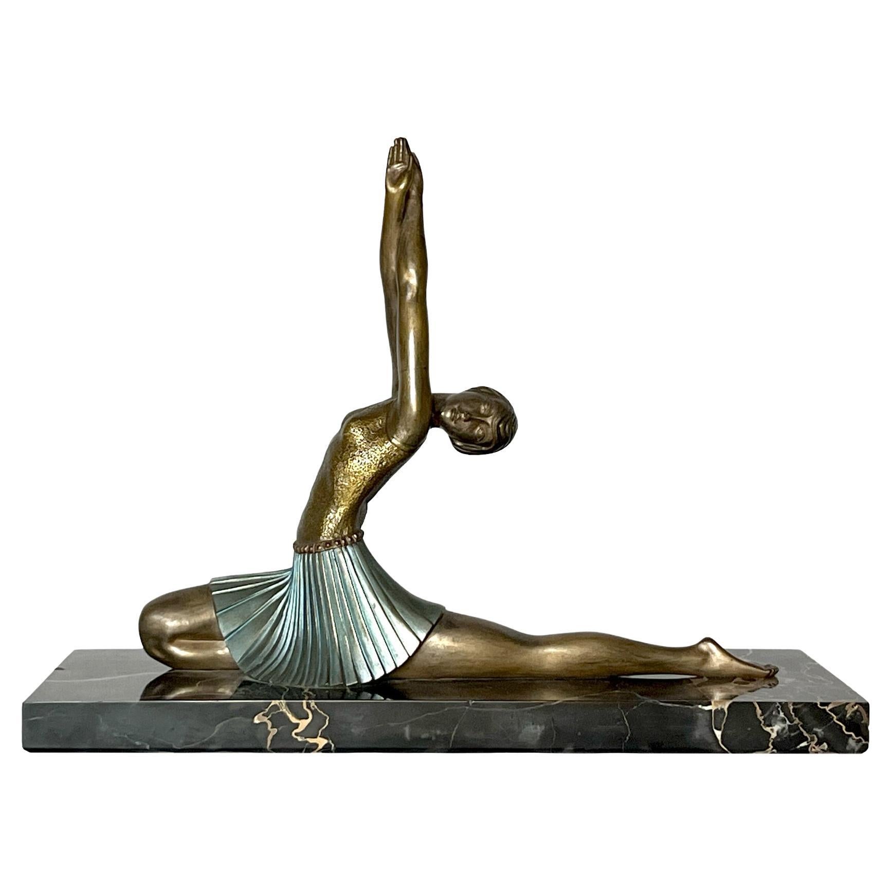 Dancing Ballerina Art Deco Sculpture by Ghanu Gantcheff For Sale