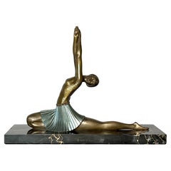 Dancing Ballerina, Art-déco-Skulptur von Ghanu Gantcheff