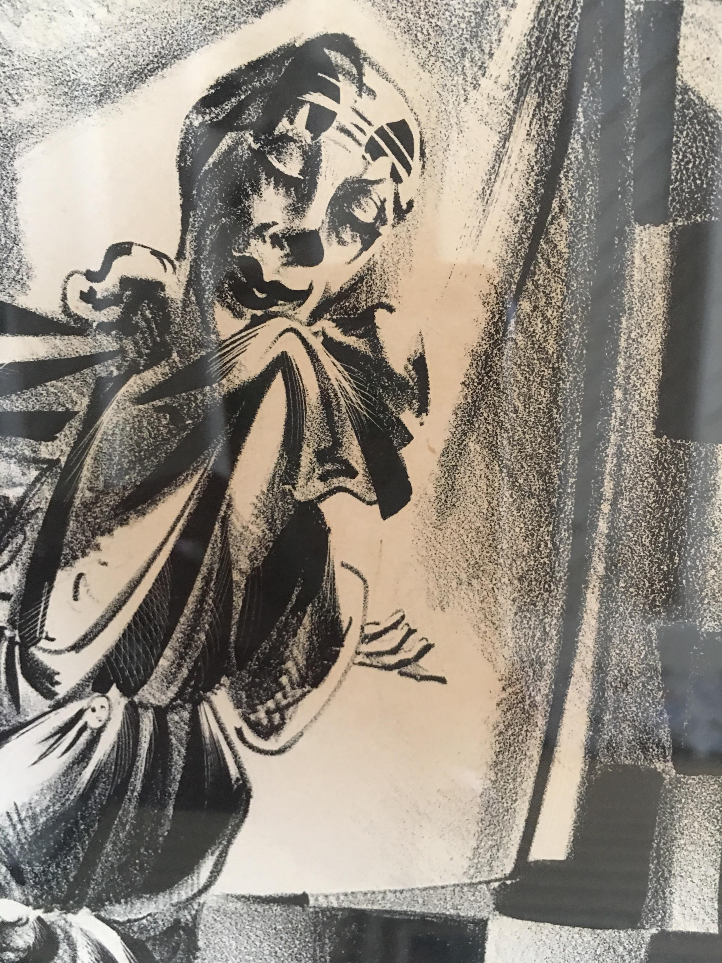 „Dancing Clowns“ Schwarz-Weiß-Zeichnung des Disney-Künstlers Lenard Kester im Zustand „Hervorragend“ im Angebot in Pasadena, CA