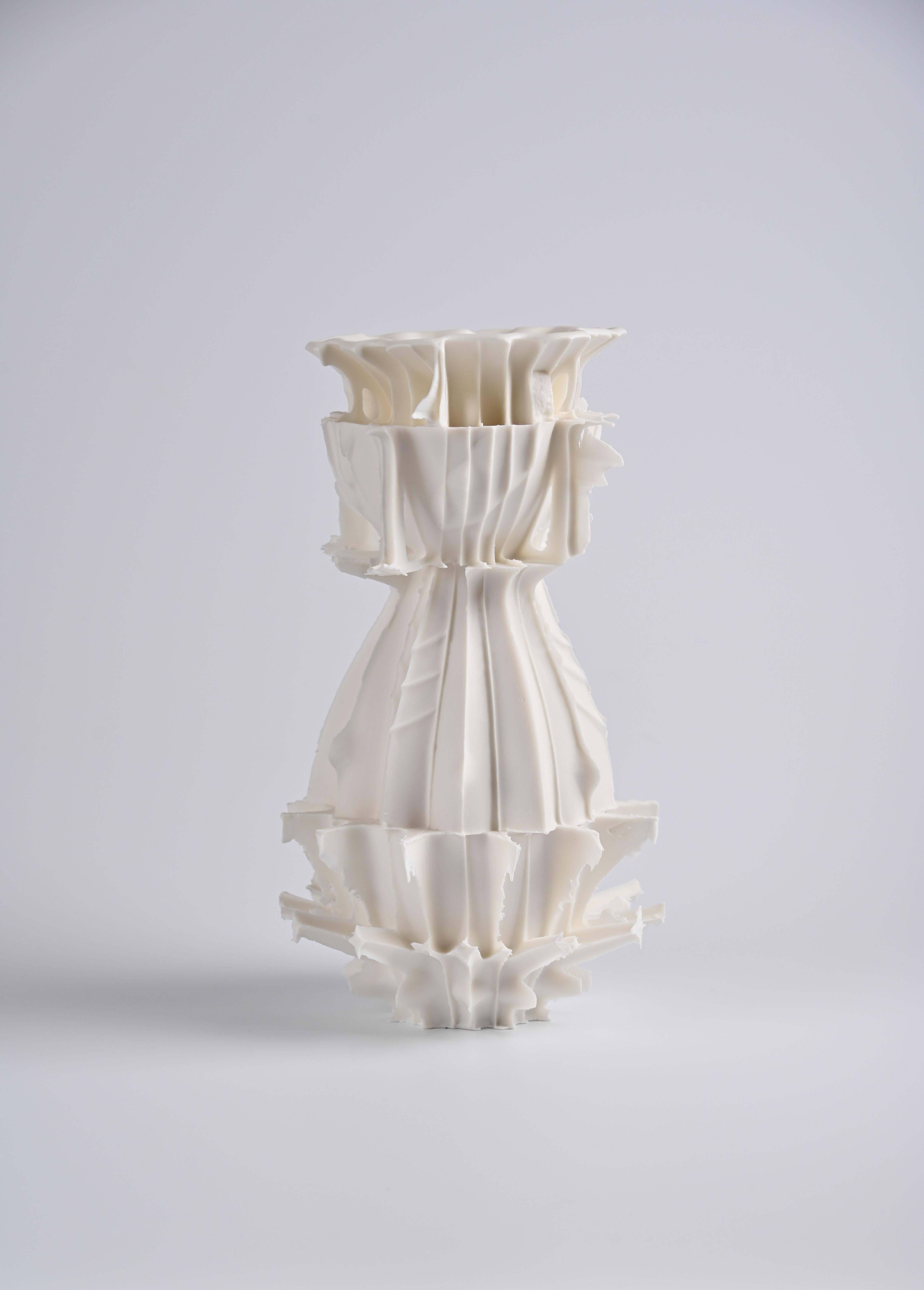 Dancing Column Series Sculpture by Zsolt József Simon
Dimensions: W 17 x D 17 x H 29 cm
Materials: Porcelain.

Zsolt József Simon is a porcelain designer based in Pécs, Hungary. Most of their works are sculptural pieces inspired by ancient art and