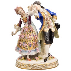 Couple de danseurs:: Porcelaine:: Höchst:: Allemagne:: 19e siècle