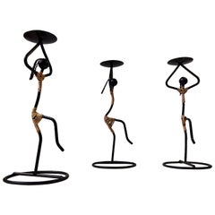 Dancing Danish Modernist String Candleholders by Laurids Lonborg