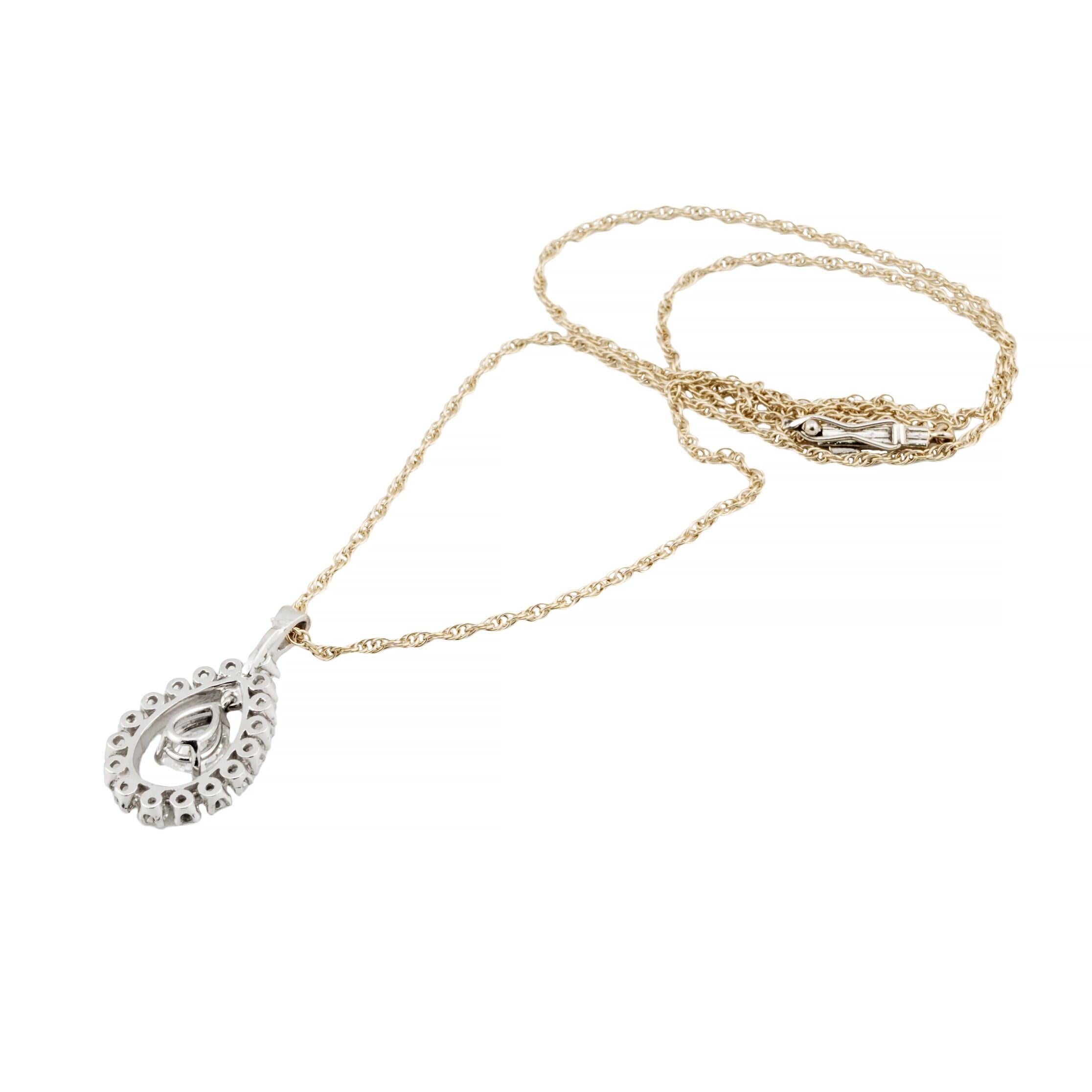 Dancing Diamant 1,70ctw Tropfen-Halskette aus 14K Weißgold Damen