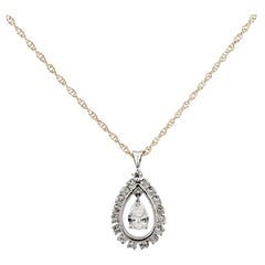 Dancing Diamant 1,70ctw Tropfen-Halskette aus 14K Weißgold