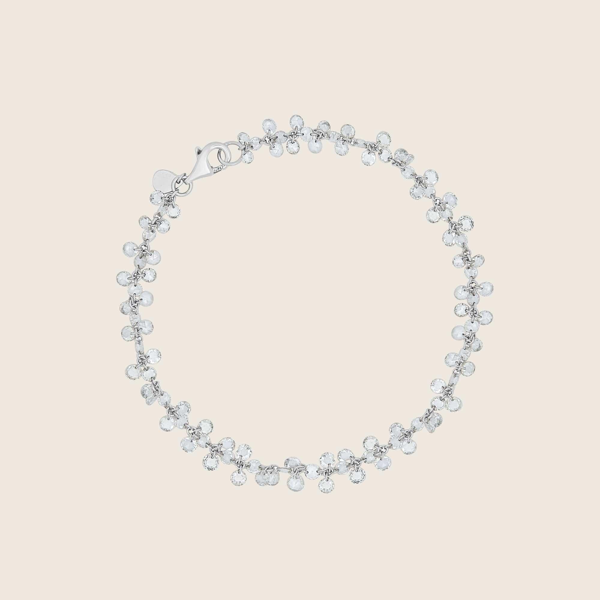 Rose Cut Dancing Diamond Bracelet For Sale