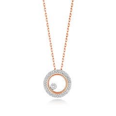 Dancing DIAMOND CIRCLE NECKLACE IN 9CT ROSE GOLD