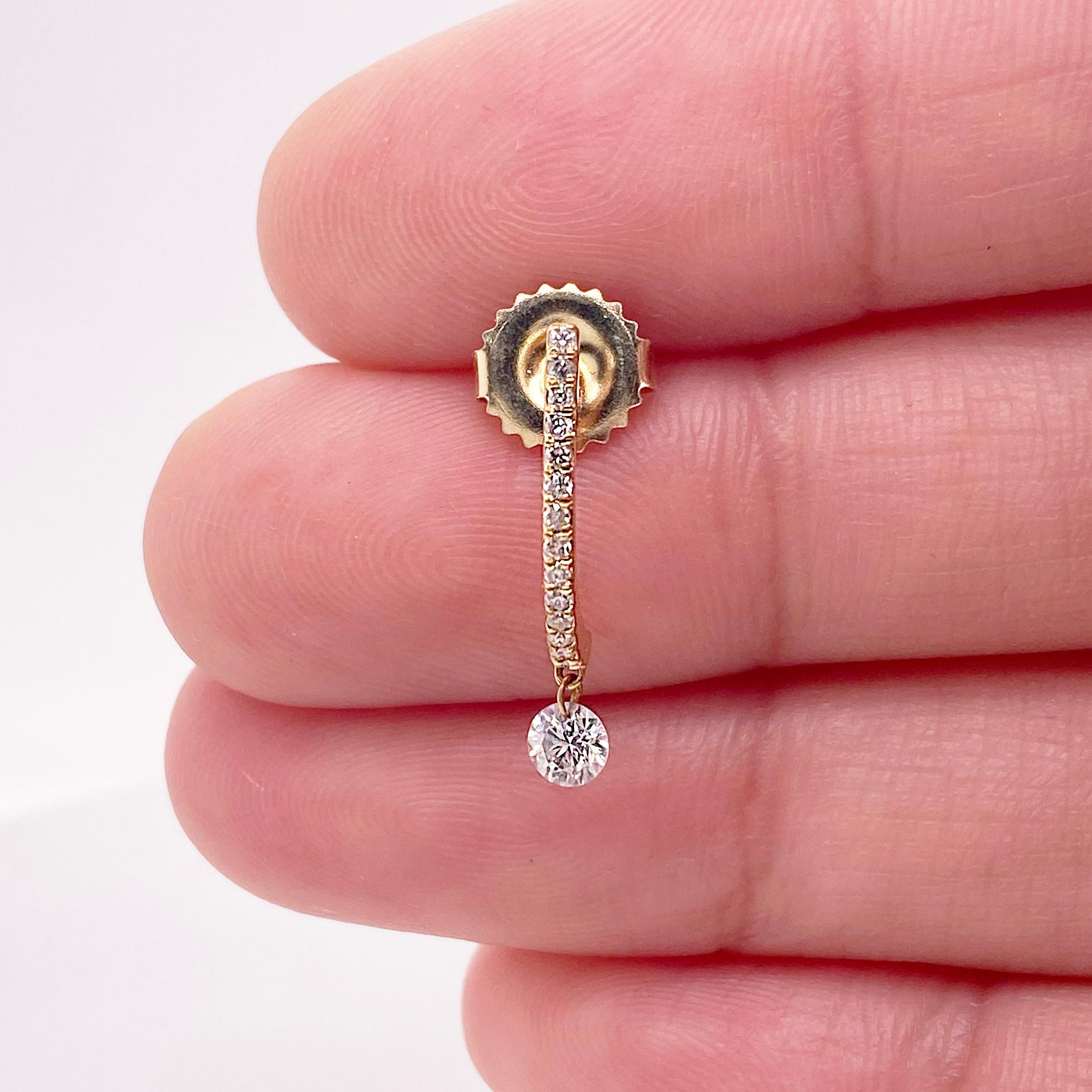 Contemporain Boucles d'oreilles pendantes avec pendentifs en diamants, boucles d'oreilles pendantes avec tige, classiques ou originales en vente