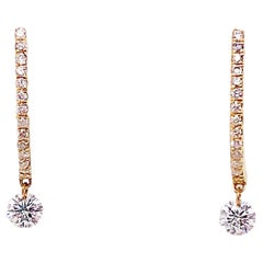 Boucles d'oreilles pendantes avec pendentifs en diamants, boucles d'oreilles pendantes avec tige, classiques ou originales