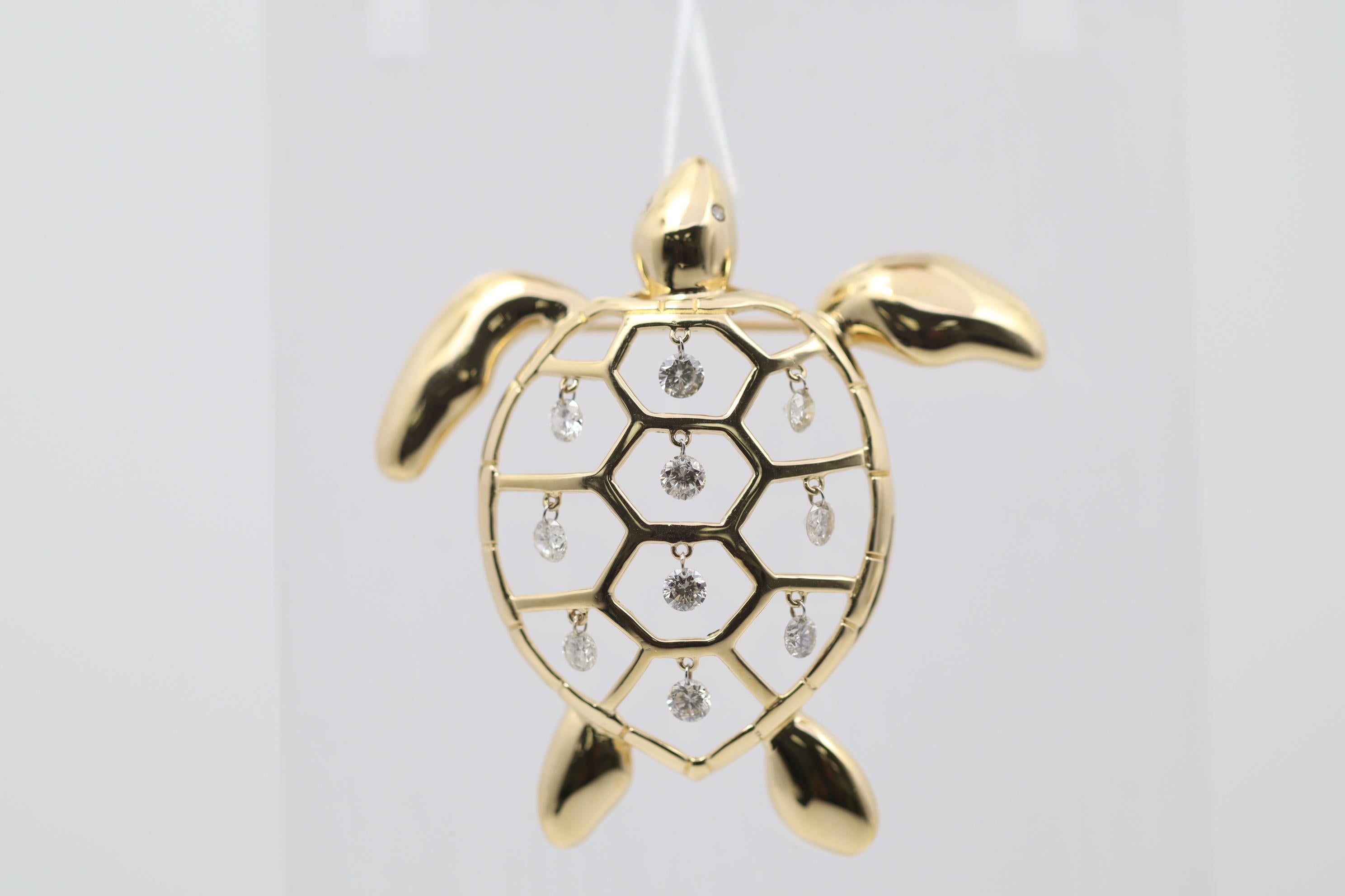 dancing diamond sea turtle pendant