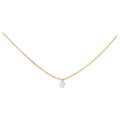 Dancing Diamond Necklace, .25ct Diamond Necklace, Dainty Solitaire Necklace