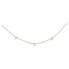 Dancing Diamond Necklace, .30ct Diamond Necklace, Dainty Stackable Necklace