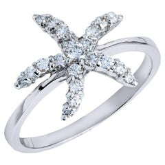 Dancing Diamond Starfish Ring 14k Gold