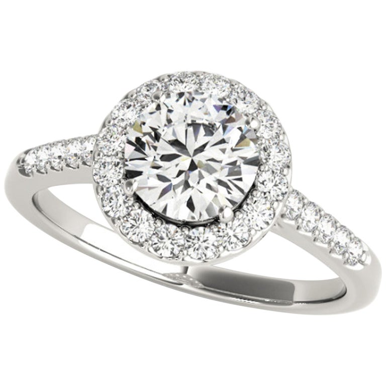 Dancing Diamonds Halo Accented GIA Certified Round Brilliant Engagement ...