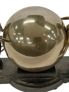 Dancing Double Nude Art Deco Table Lamp With Original Mercury Glass Globe