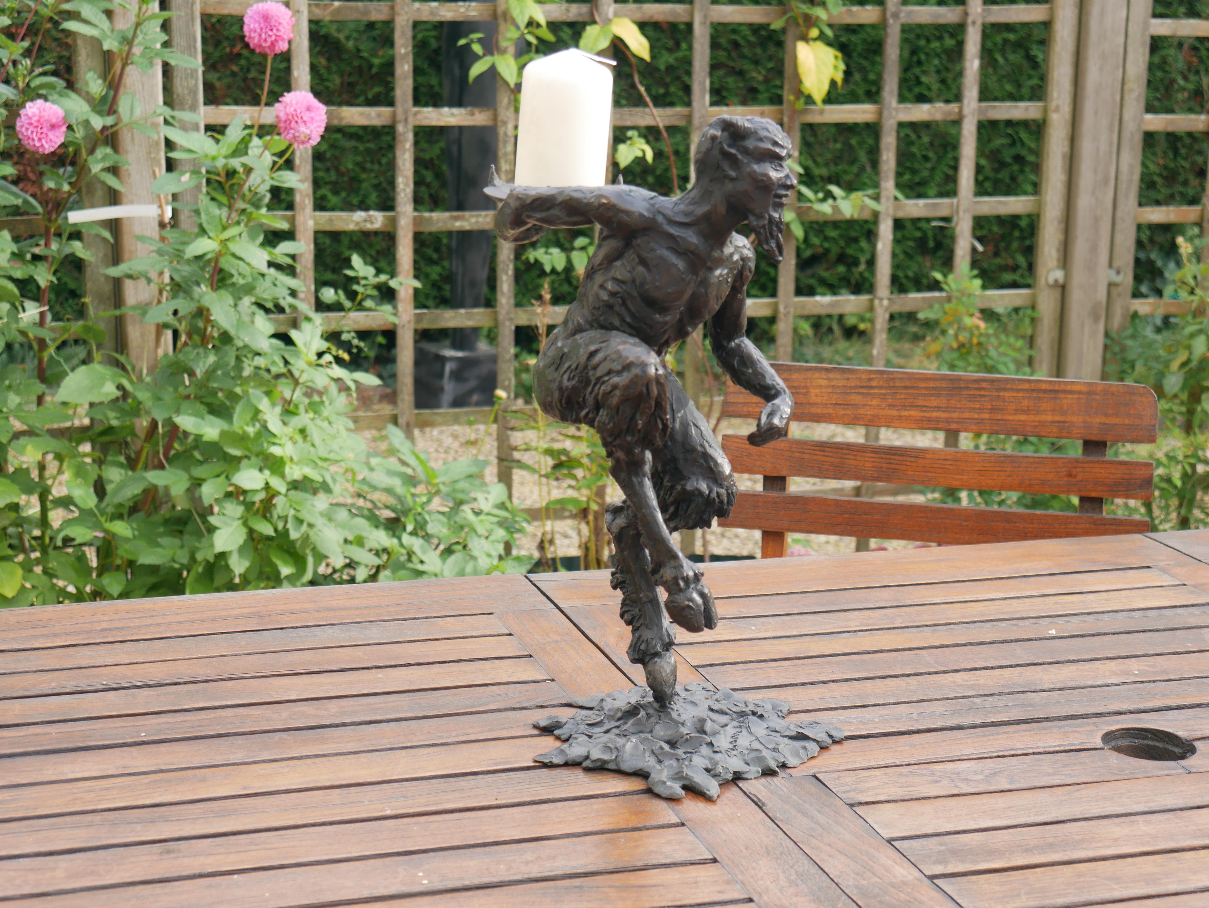 Bronzo Portacandele Dancing Faun in bronzo di Patrick Laroche in vendita