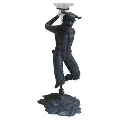 Portavelas Fauno bailarín de bronce de Patrick Laroche