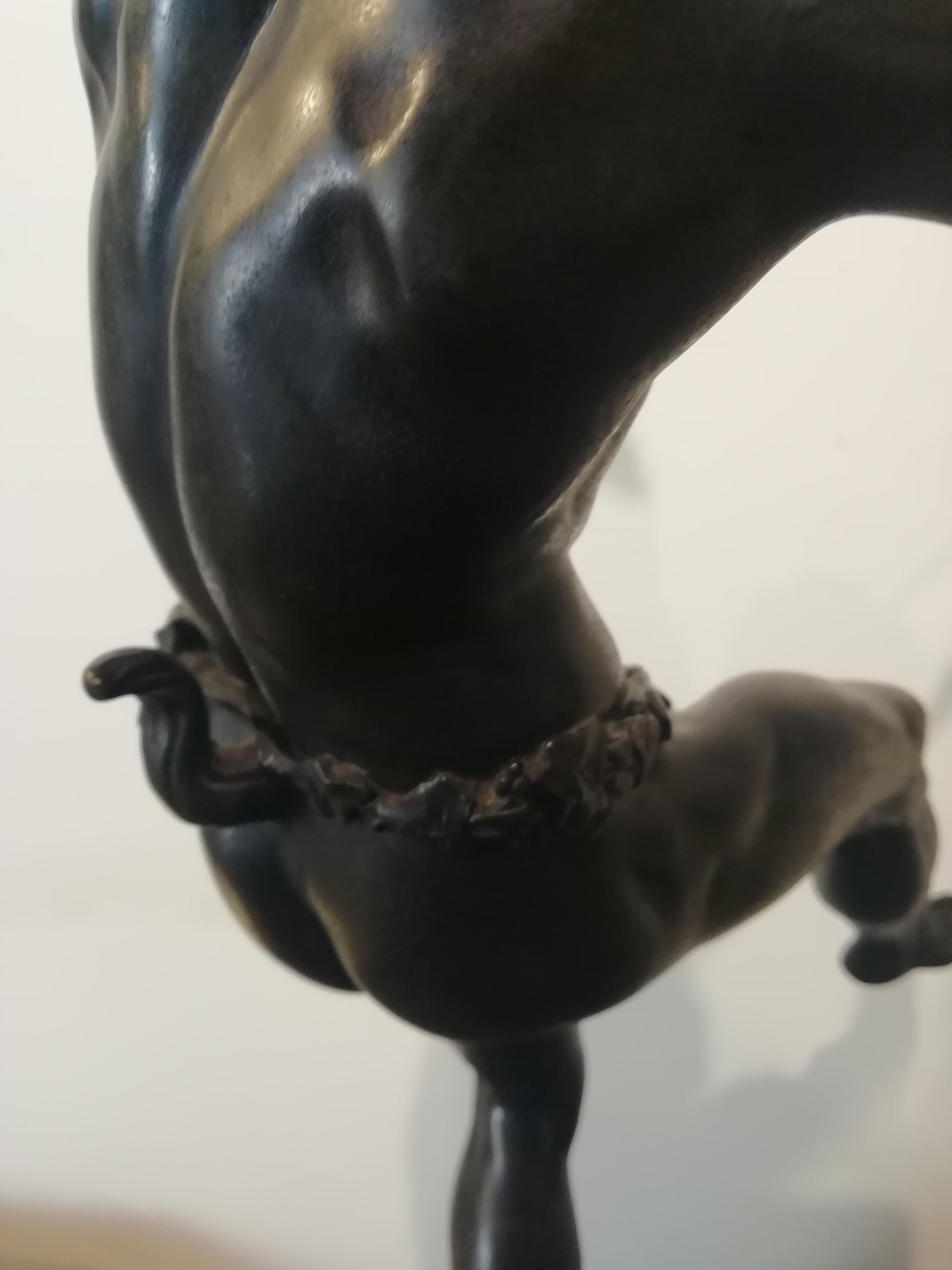 Dancing Faun, Eugène Lequesne Bronze Satyr Mythological, France, 19th Century For Sale 1