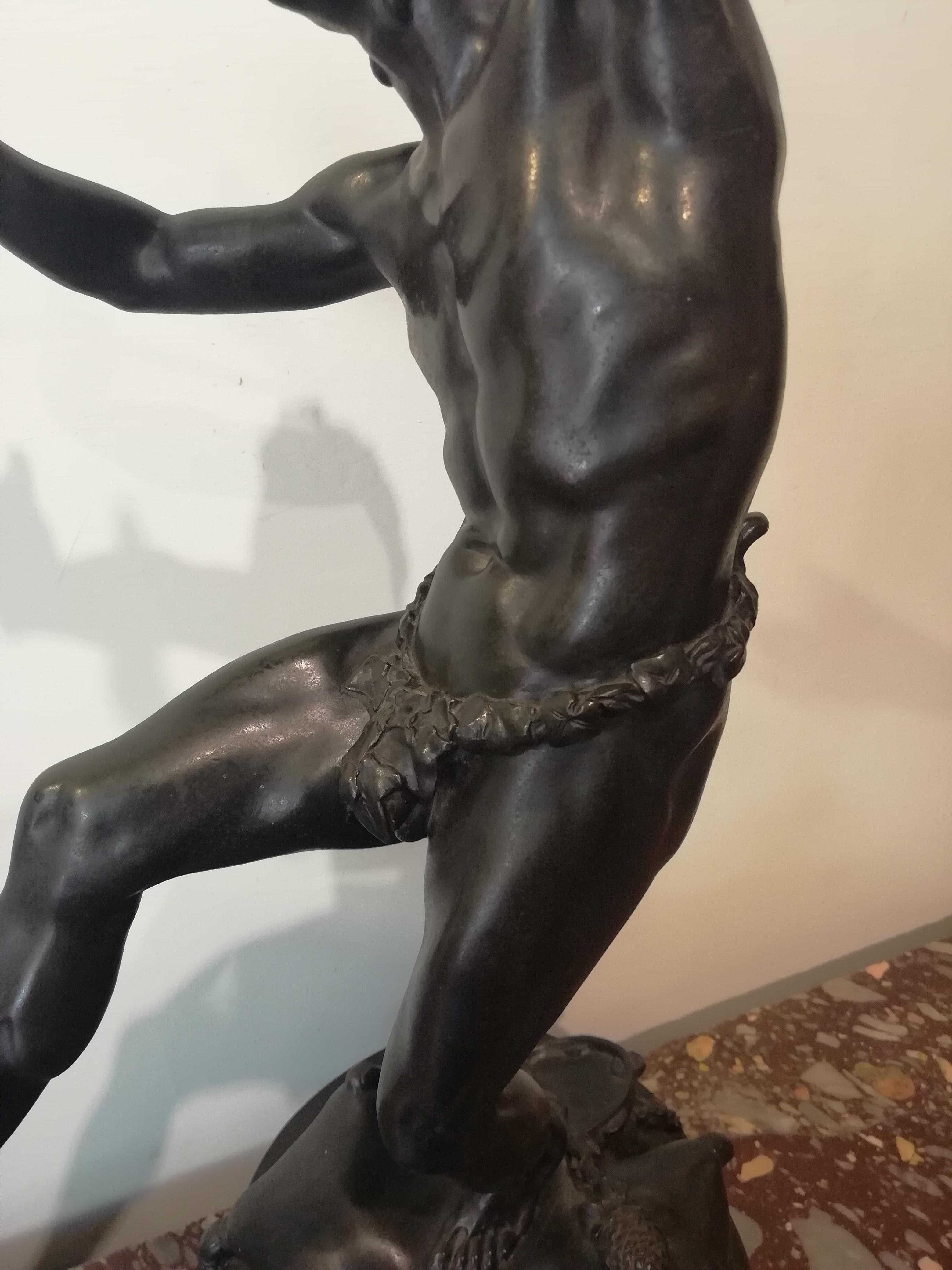 Dancing Faun, Eugène Lequesne Bronze Satyr Mythological, France, 19th Century For Sale 2