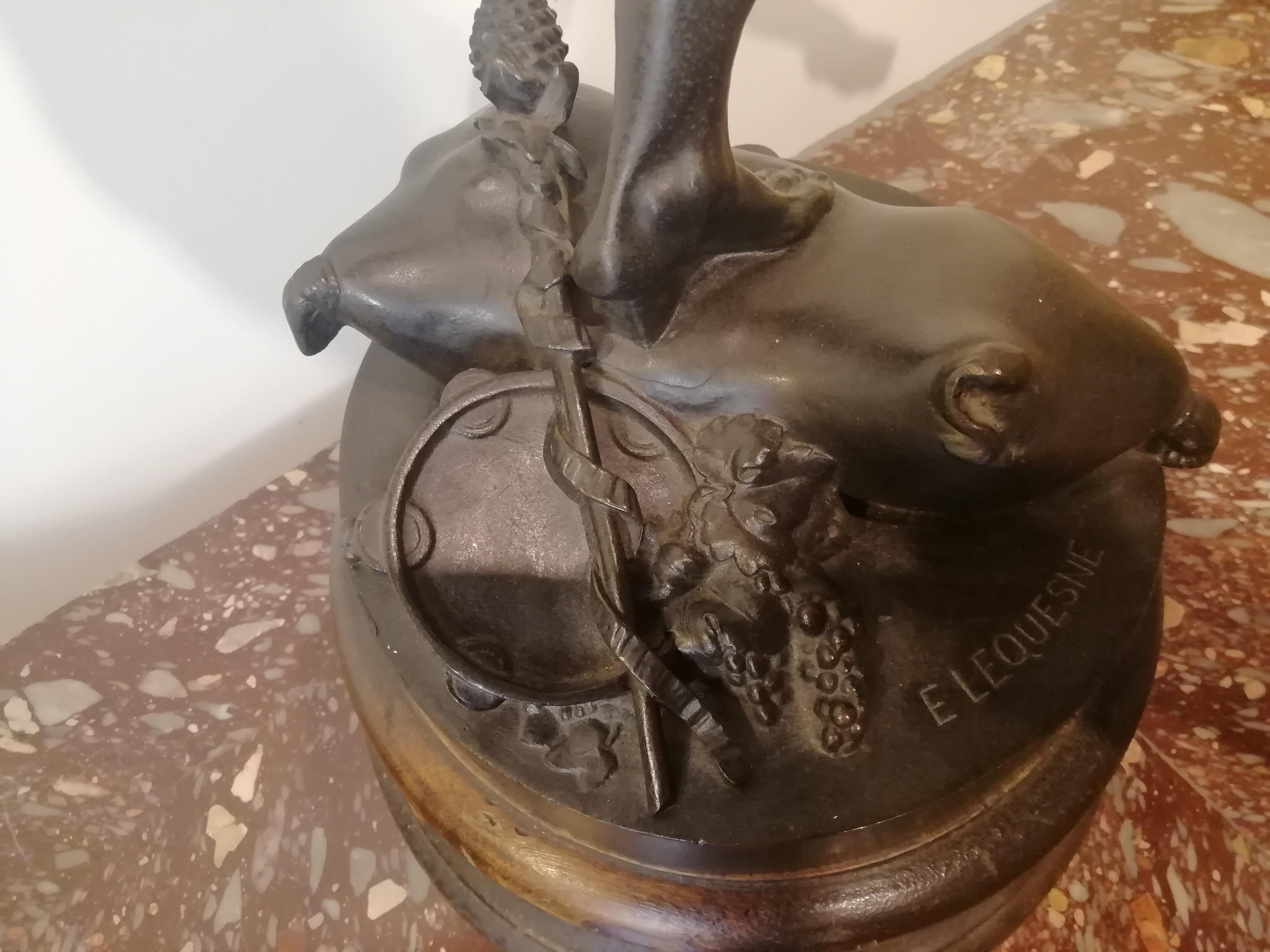 Dancing Faun, Eugène Lequesne Bronze Satyr Mythological, France, 19th Century For Sale 3