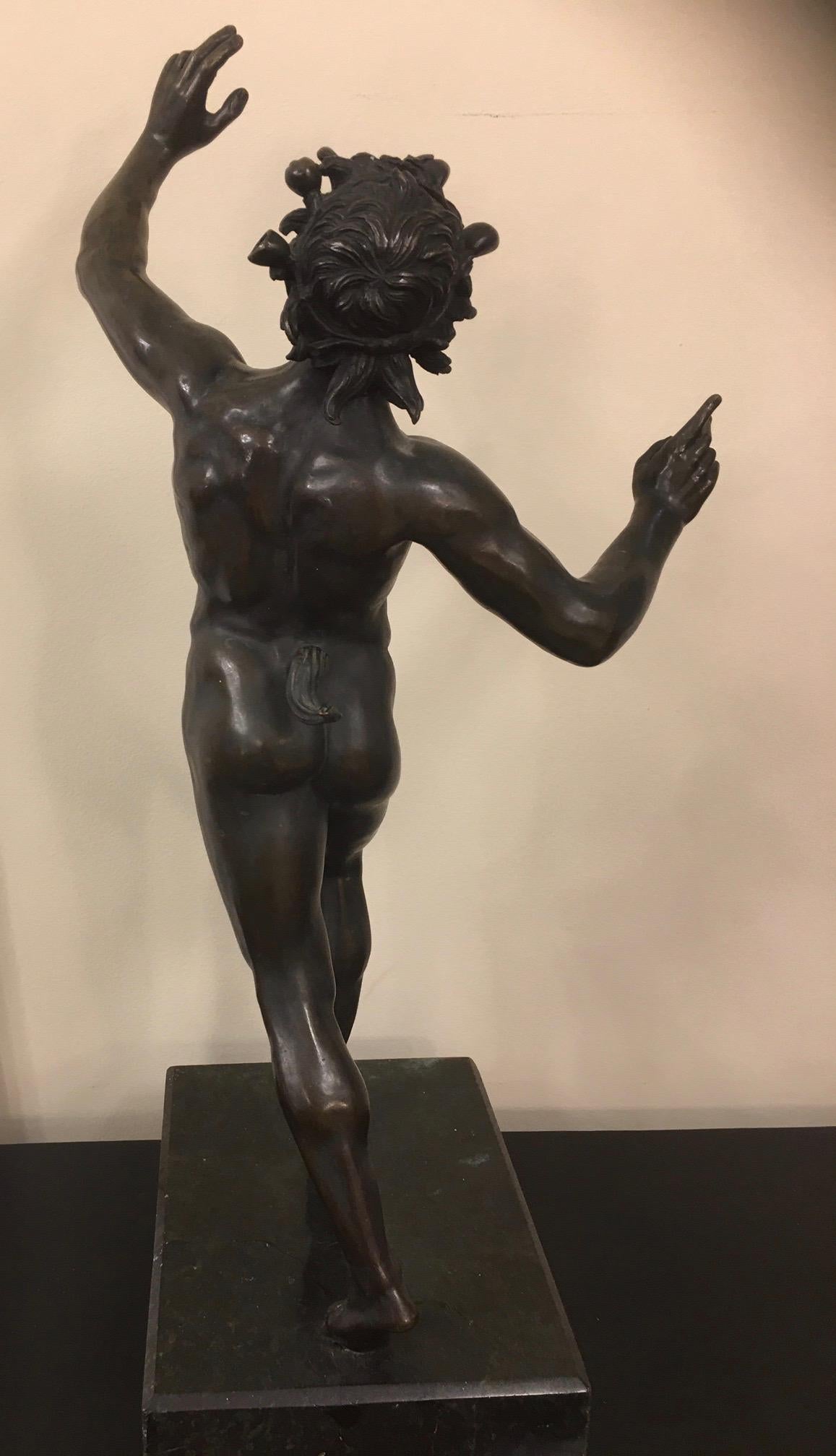 Dancing Faun from Pompeii in Bronze, Naples, 19th For Sale 3