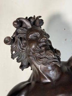 Dancing faun, large bronze Grand Tour after the Antique, 19th century
