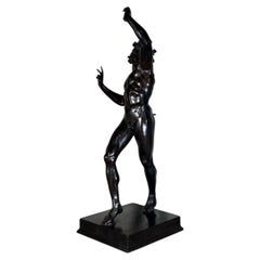 Dancing faun, large bronze Grand Tour after the Antique, 19th century