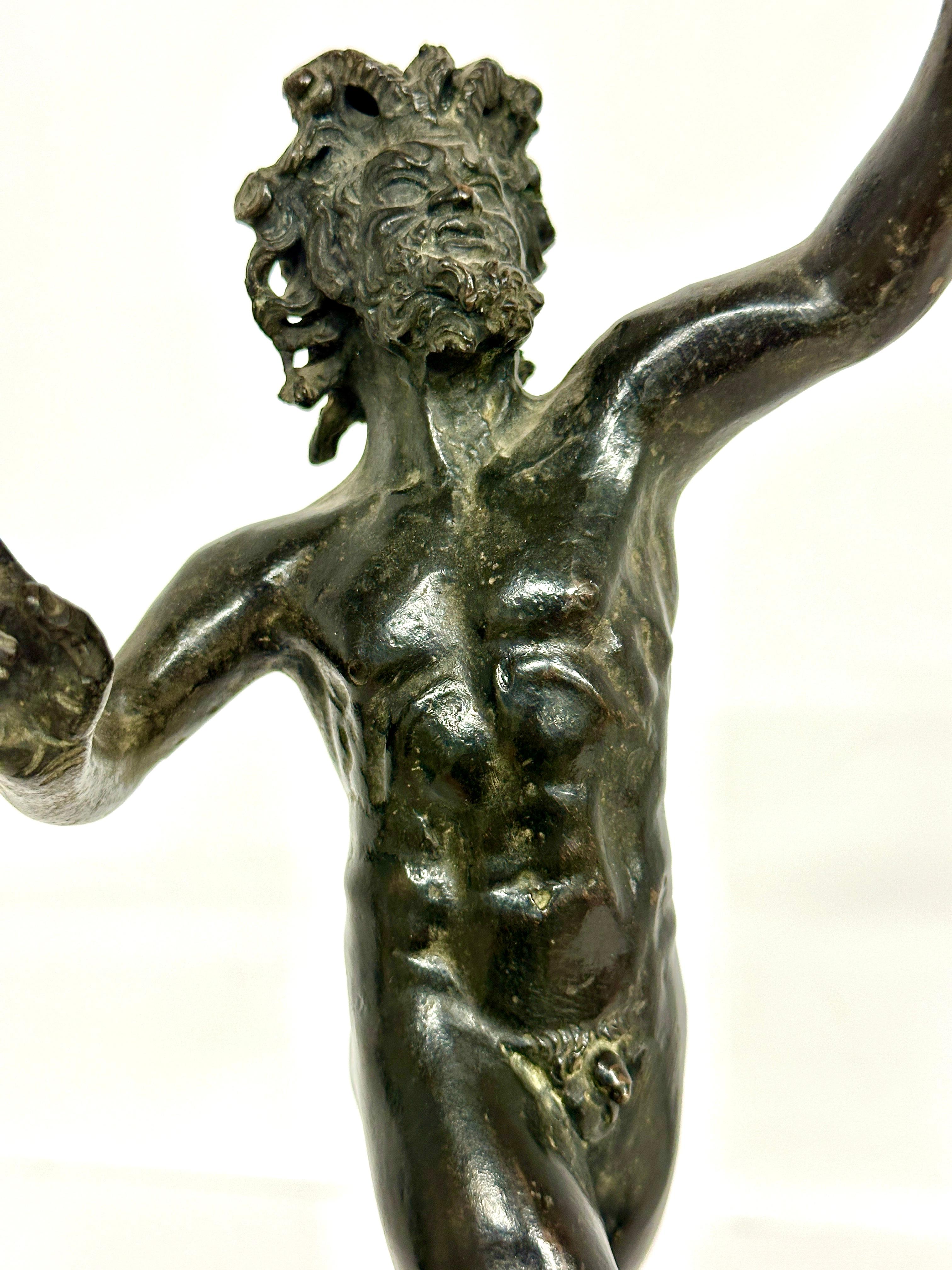 Dancing Faun of Pompeii Bronze Grand Tour Souvenir  For Sale 8