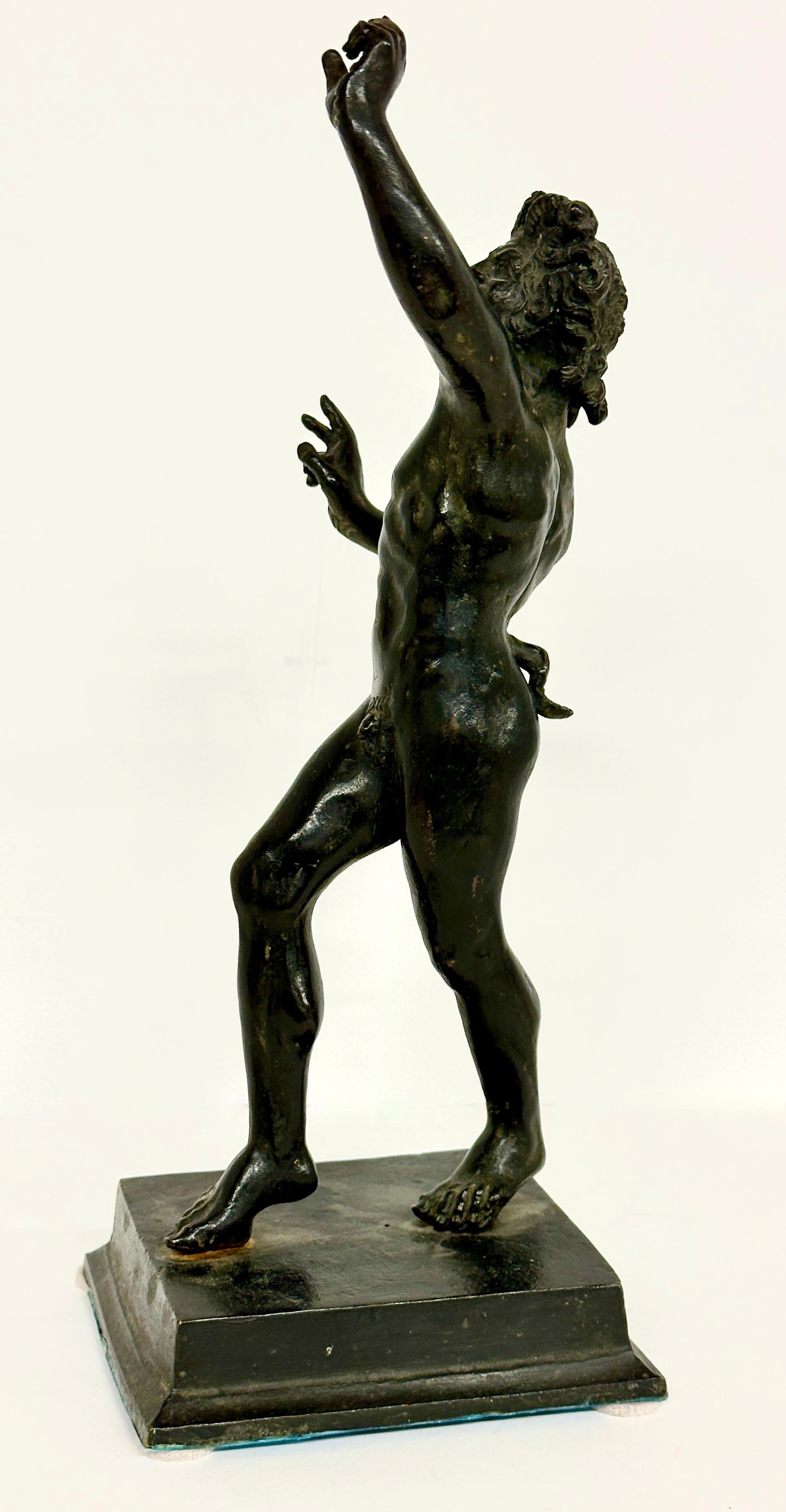Dancing Faun of Pompeii Bronze Grand Tour Souvenir  For Sale 1