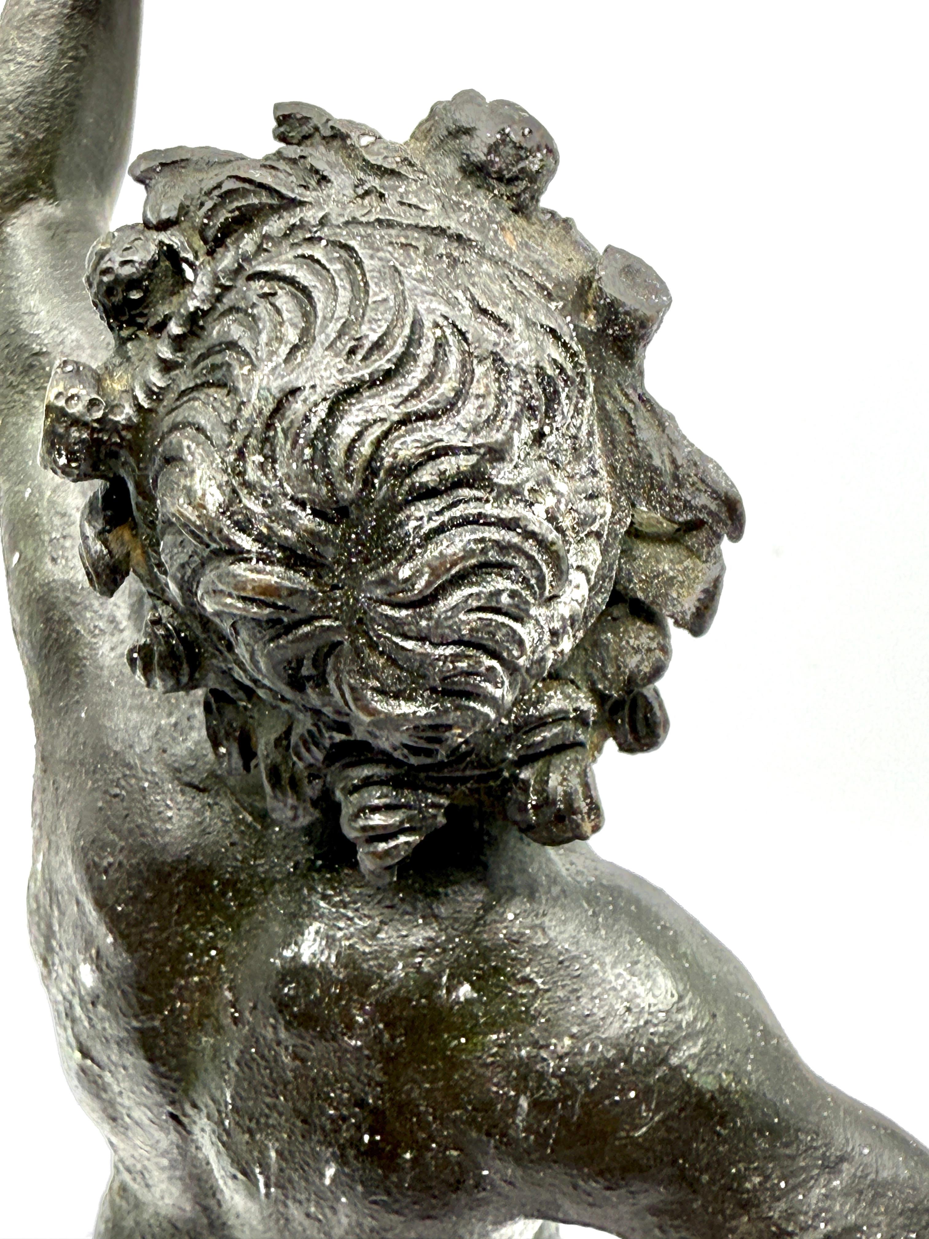 Dancing Faun of Pompeii Bronze Neoclassical Grand Tour Souvenir For Sale 7