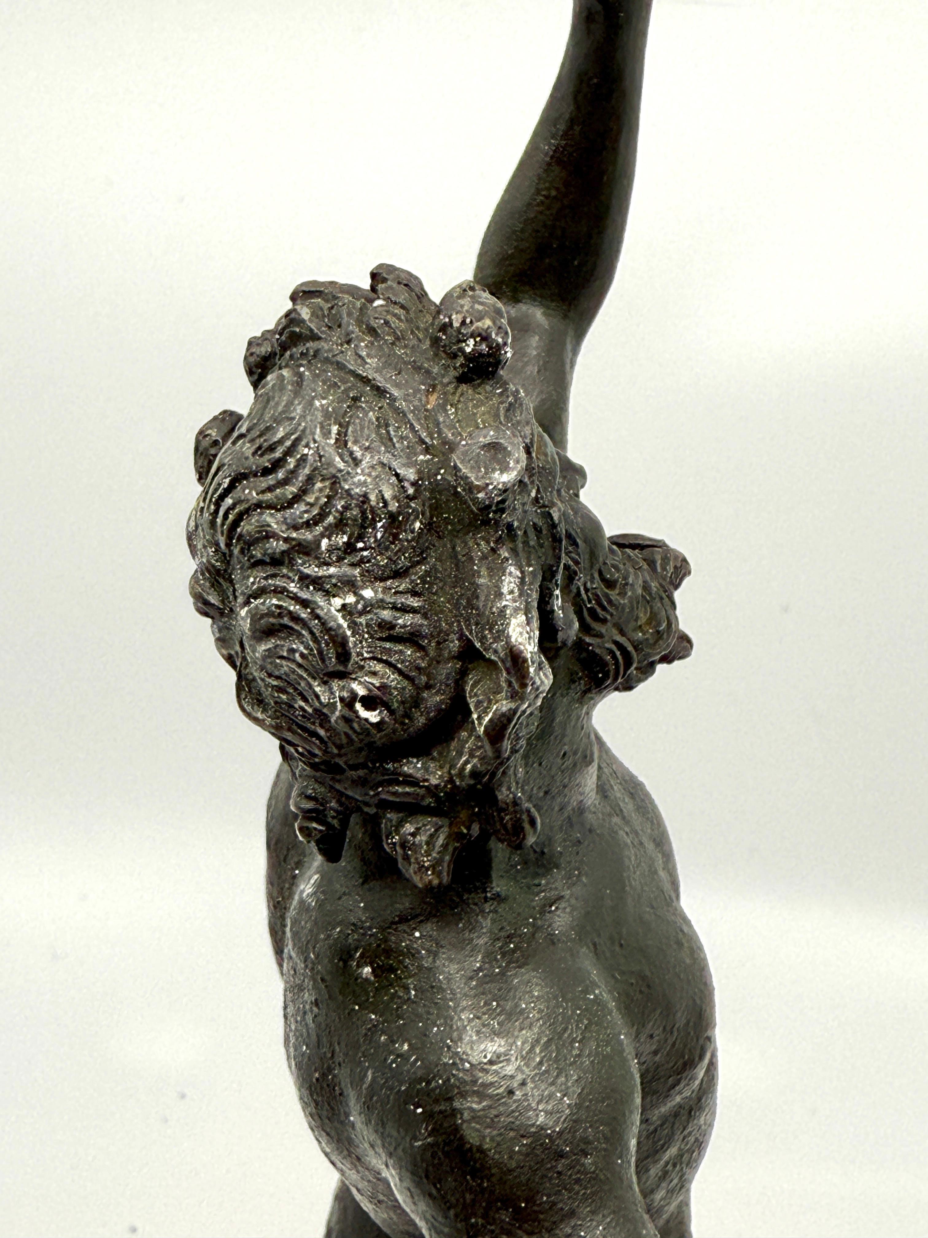 Dancing Faun of Pompeii Bronze Neoclassical Grand Tour Souvenir For Sale 8