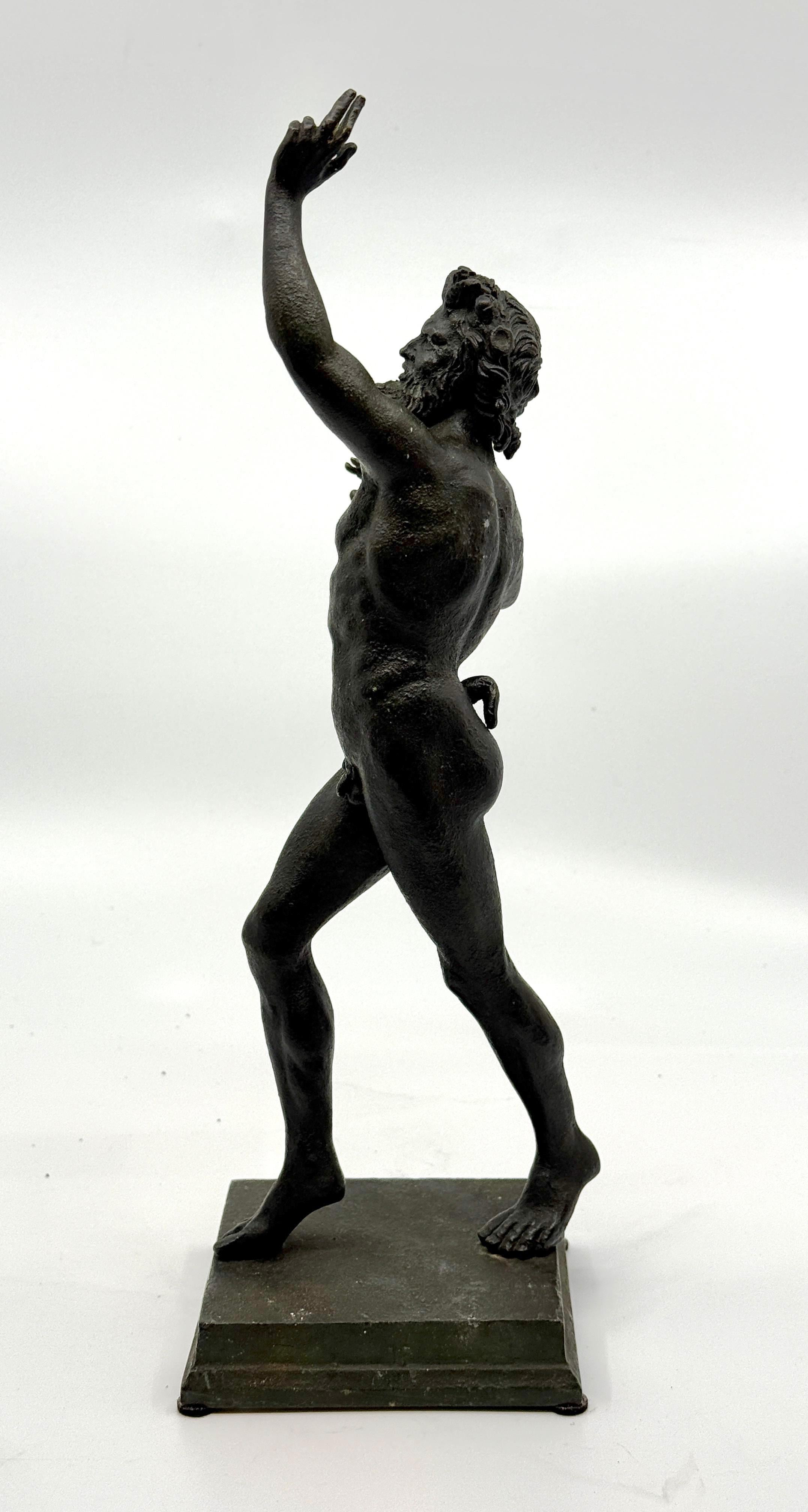 Dancing Faun of Pompeii Bronze Neoclassical Grand Tour Souvenir For Sale 10