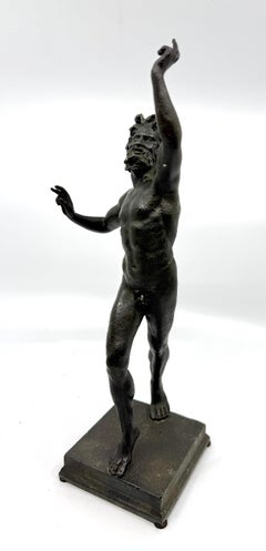 Faune dansant de Pompeii Bronze Néoclassique Grand Tour Souvenir