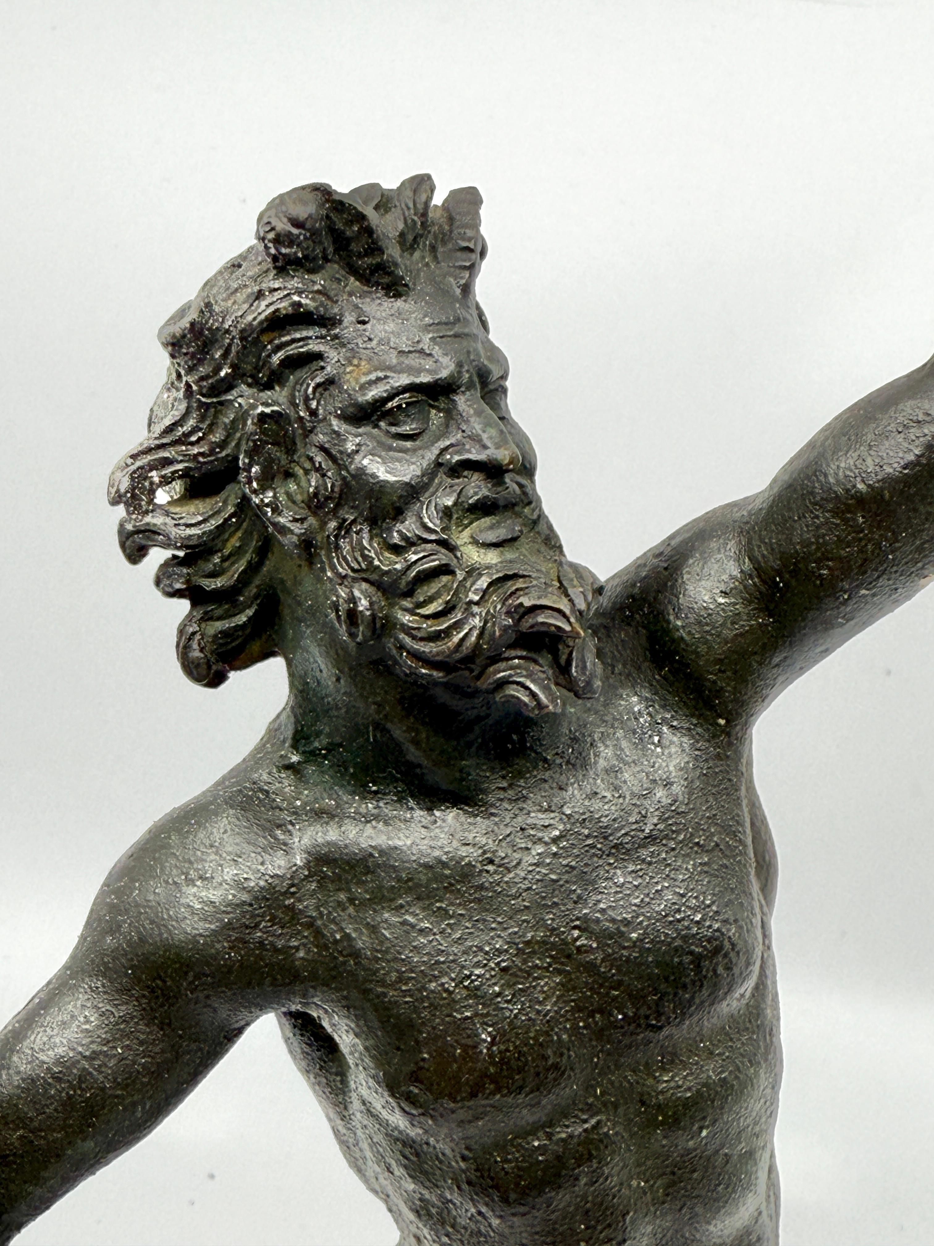 Dancing Faun of Pompeii Bronze Neoclassical Grand Tour Souvenir In Good Condition For Sale In Palm Springs, CA