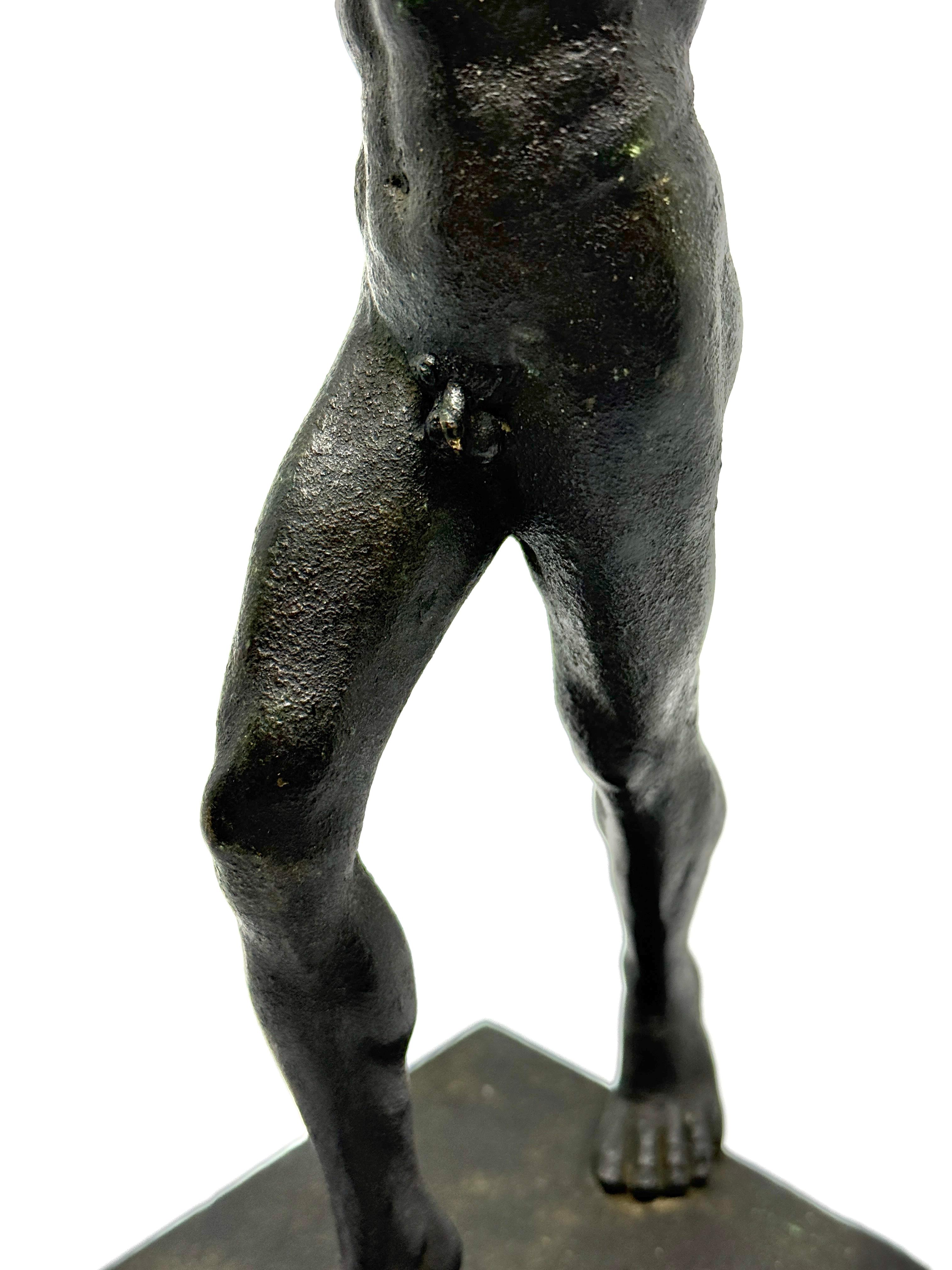 Dancing Faun of Pompeii Bronze Neoclassical Grand Tour Souvenir For Sale 2