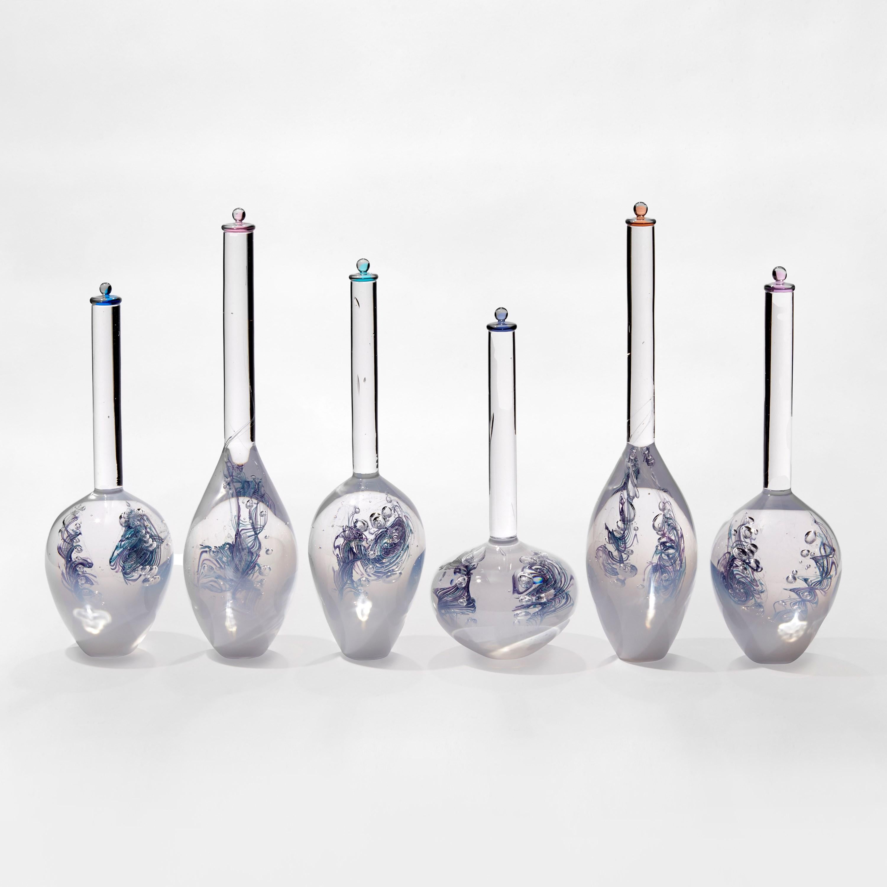 'Dancing Genes Allel 1' is a unique glass installation (consisting of 6 individual elements) by the British artist, Louis Thompson.

The price shown excludes the display plinth, stand and lighting as shown in the subsequent images, which also