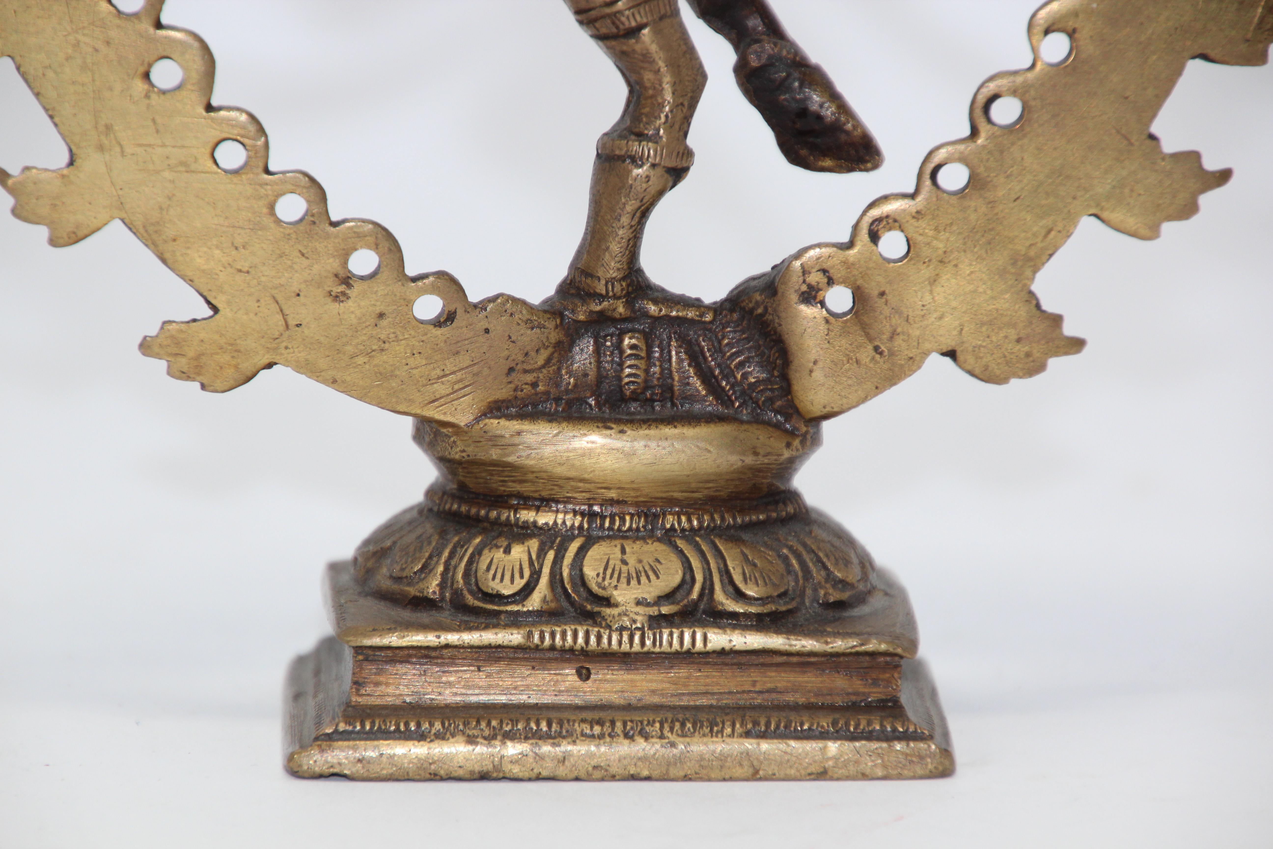 STATUE ANCIENNE BRONZE Doreee Ethnique Shiva Nataraja Dansant Tres Bon
