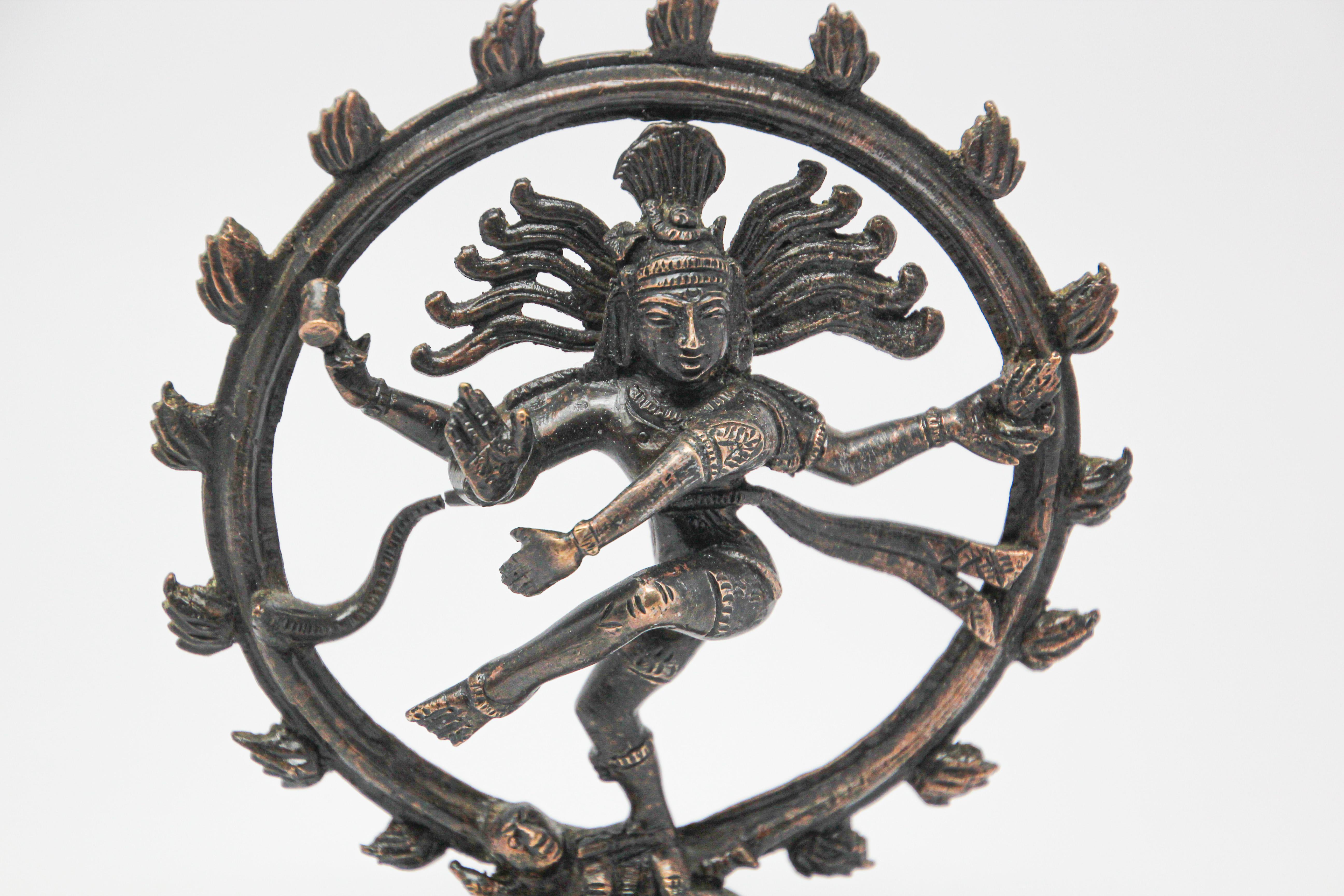 Indian patinated bronze statue of Shiva Nataraja
