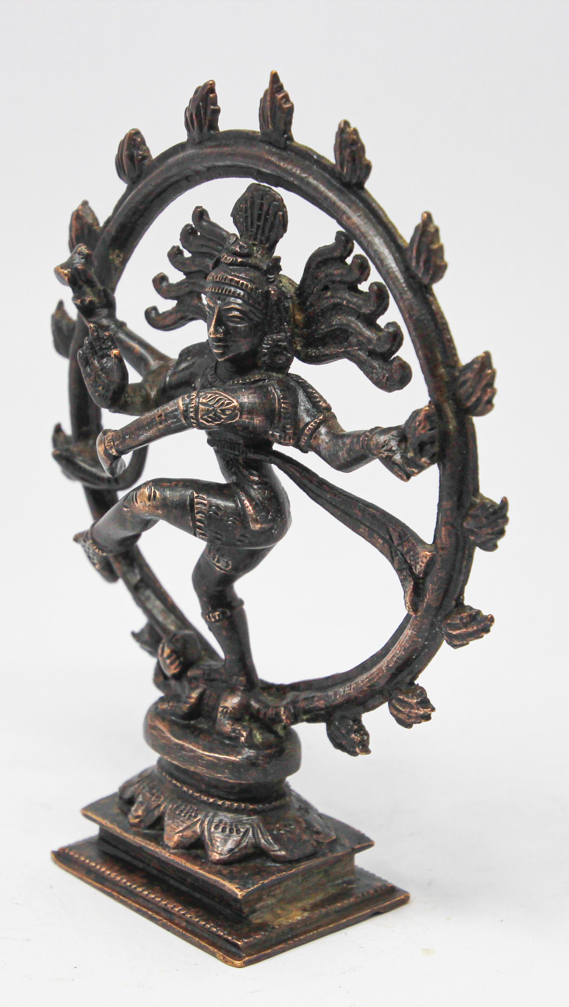 Folk Art Dancing Hindu Bronze Shiva Nataraja
