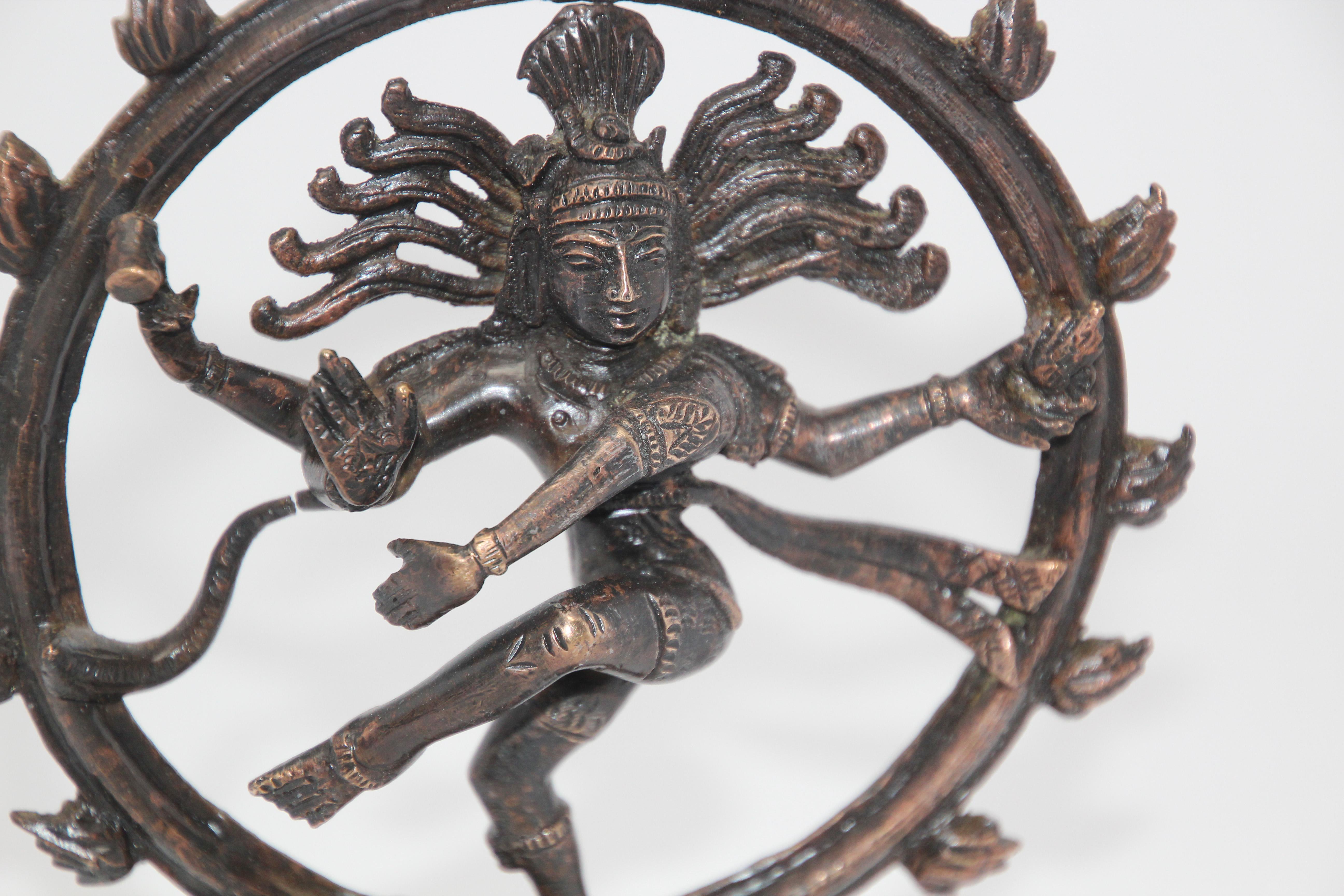 Cast Dancing Hindu Bronze Shiva Nataraja